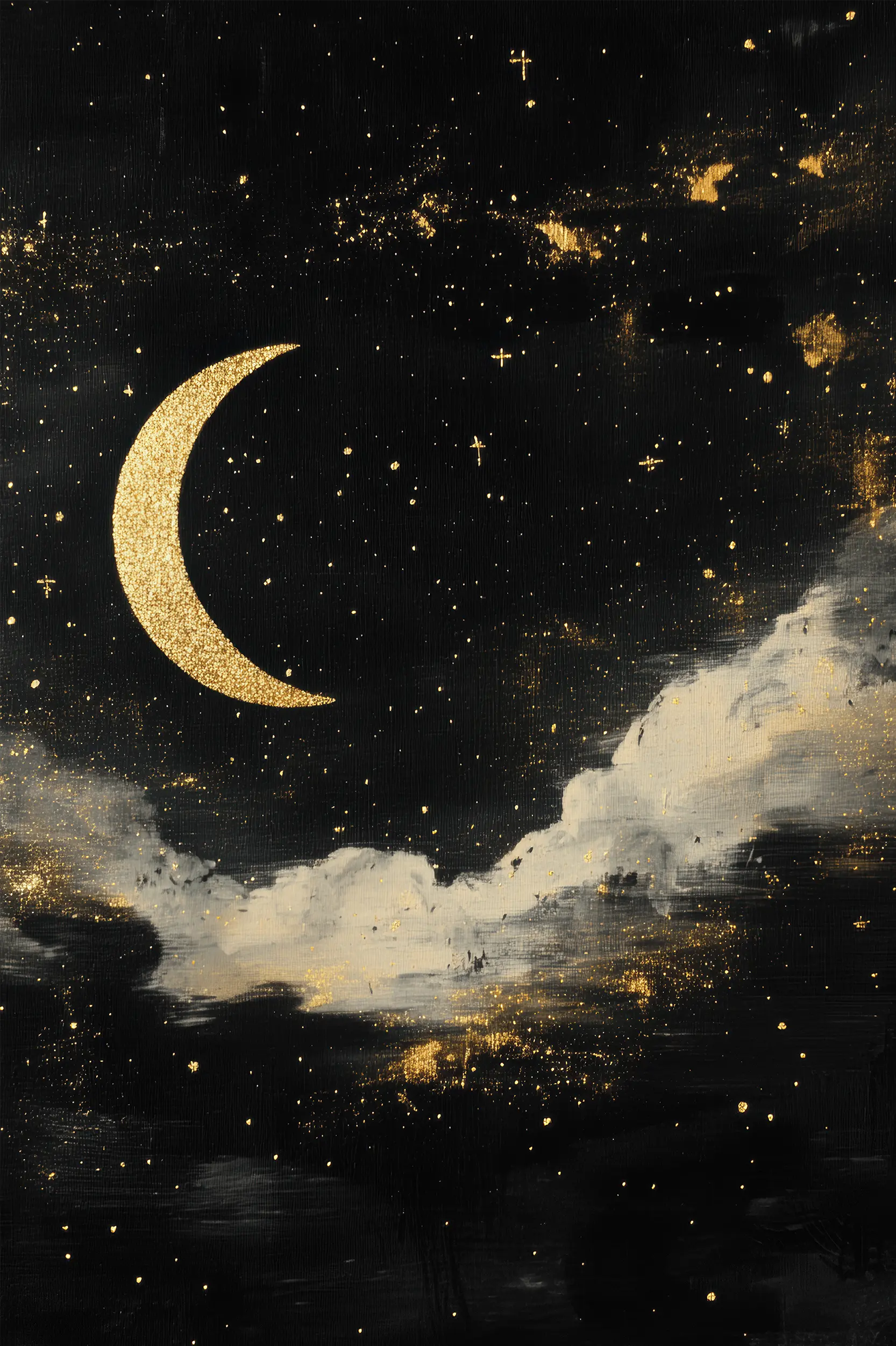 Frontalansicht des Poster Plate Designs Goldenes Mondgedicht in der Originaldatei