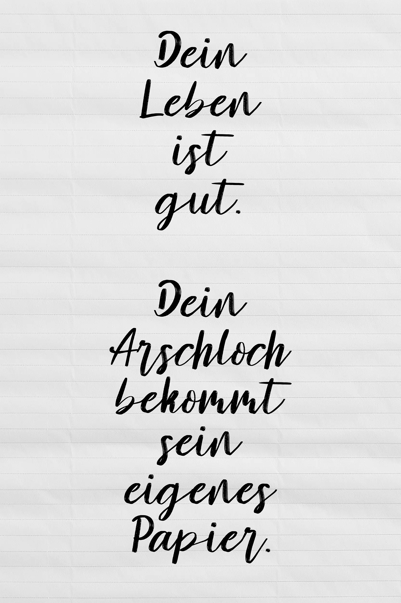 Frontalansicht des Poster Plate Designs Gutes Leben in der Originaldatei