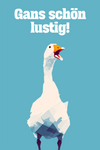 Frontalansicht des Poster Plate Designs Gans schön lustig in der Originaldatei