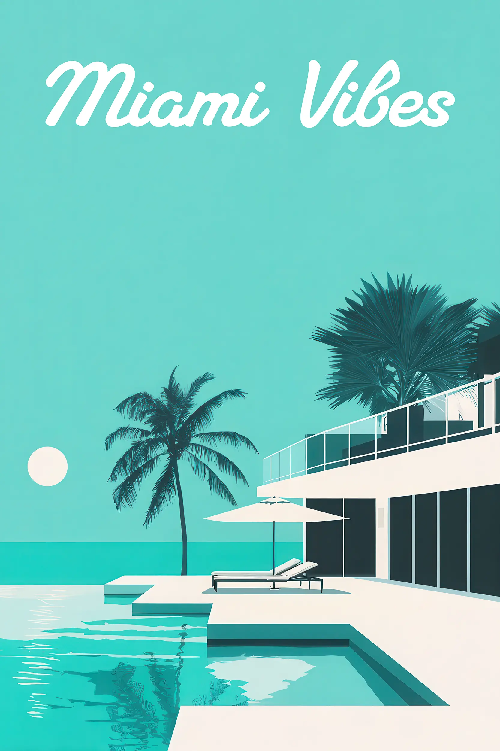 Frontalansicht des Poster Plate Designs Miami Vibes in der Originaldatei