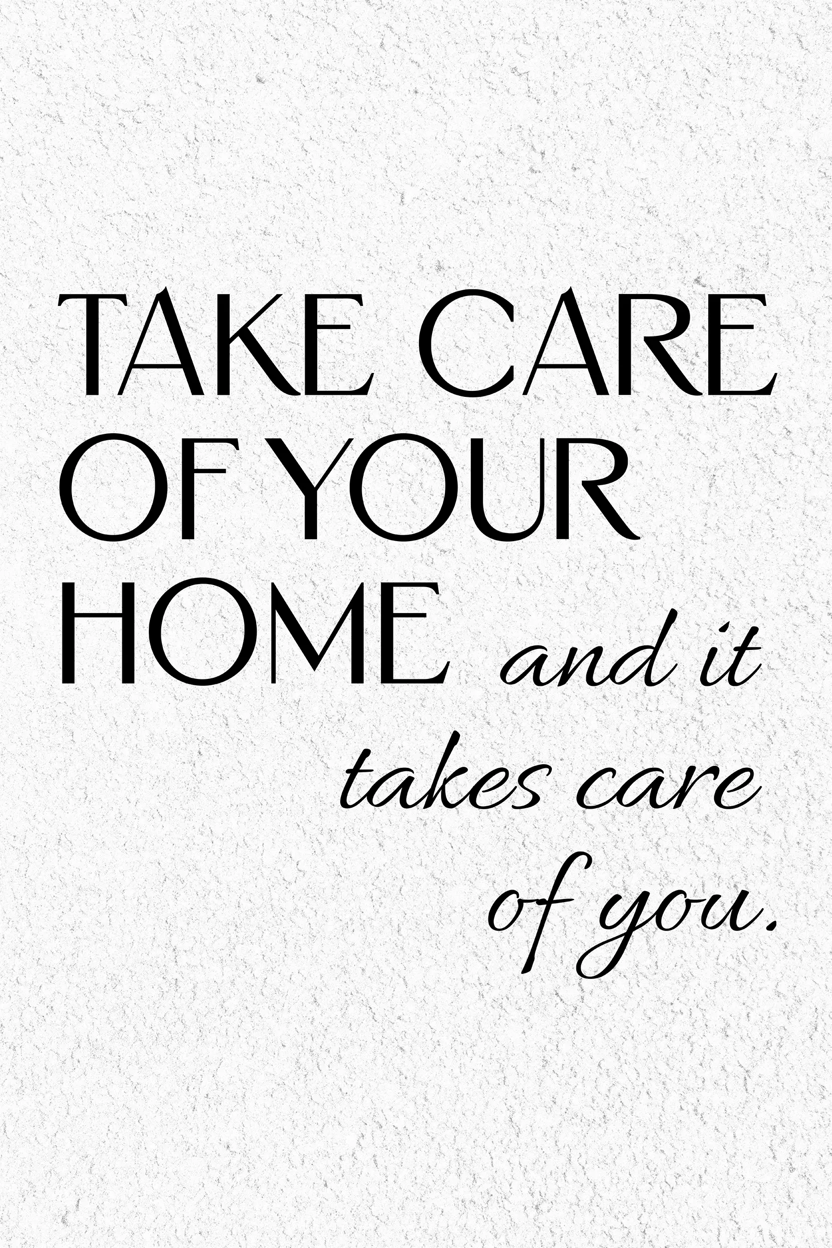 Frontalansicht des Poster Plate Designs Take Care in der Originaldatei