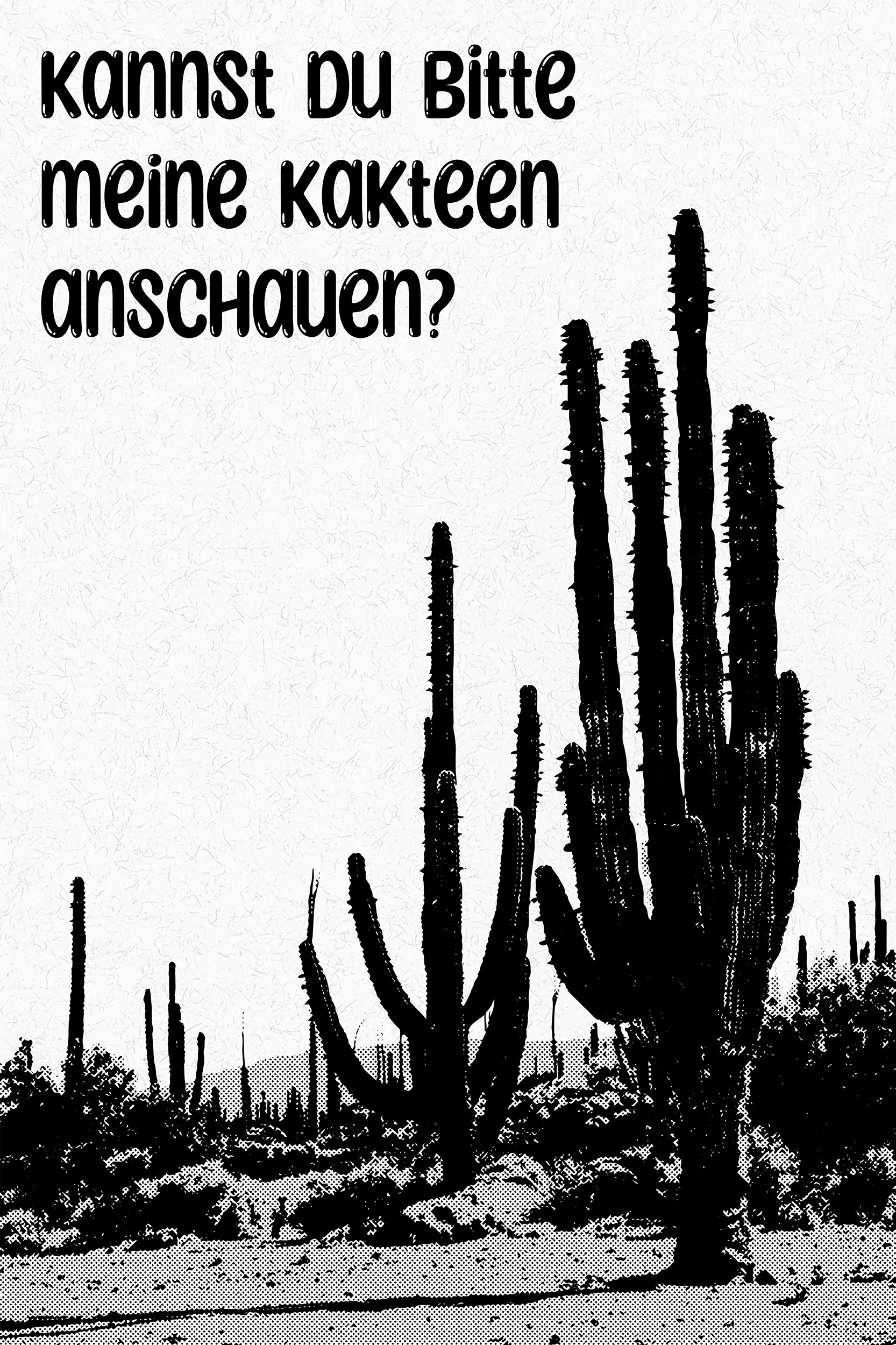 Frontalansicht des Poster Plate Designs Kacktusse in der Originaldatei