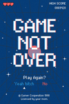 Frontalansicht des Poster Plate Designs Game not over in der Originaldatei