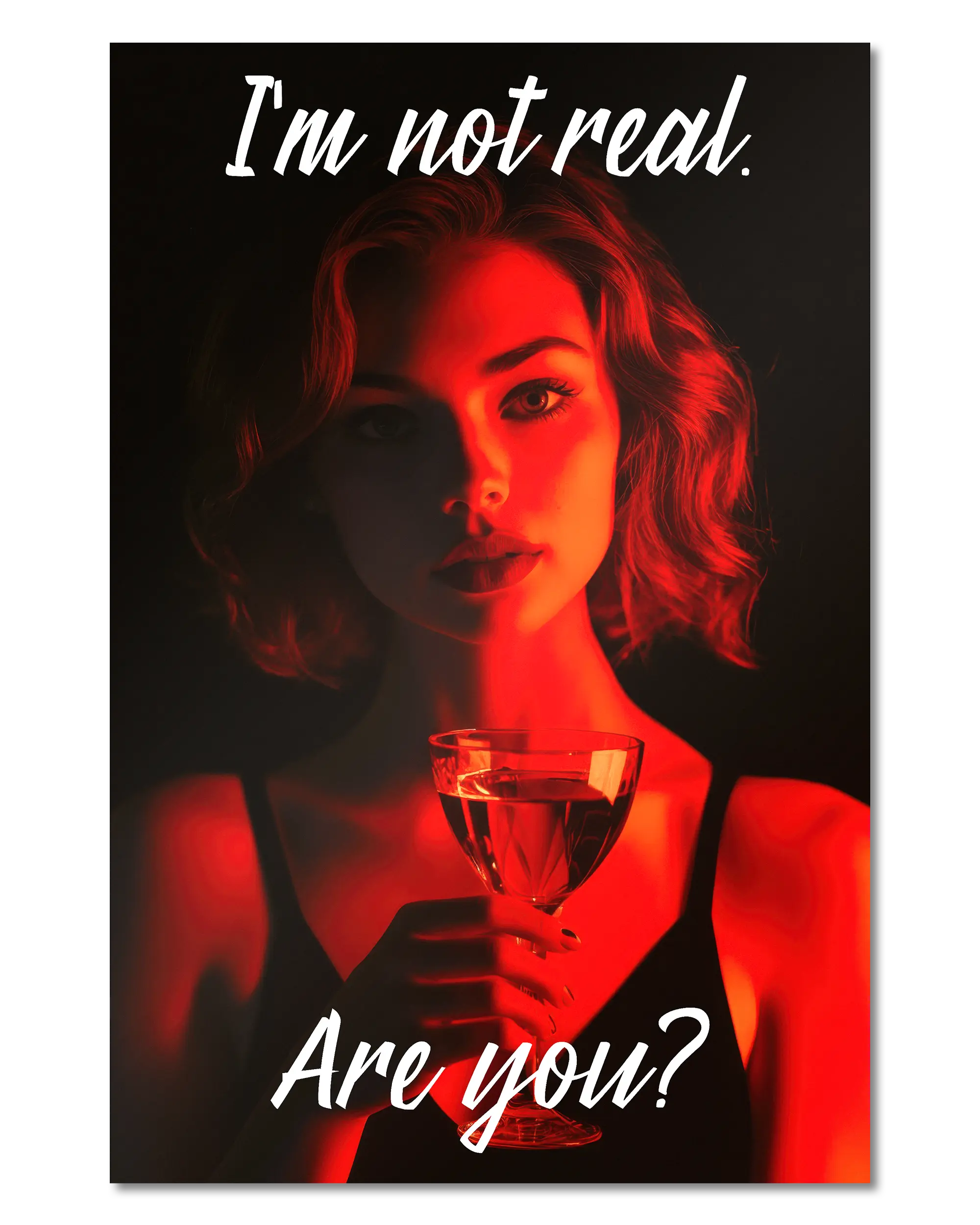 Frontalansicht des Poster Plate Designs Are you for real im Original Style in der Größe Main (40 x 60 cm)