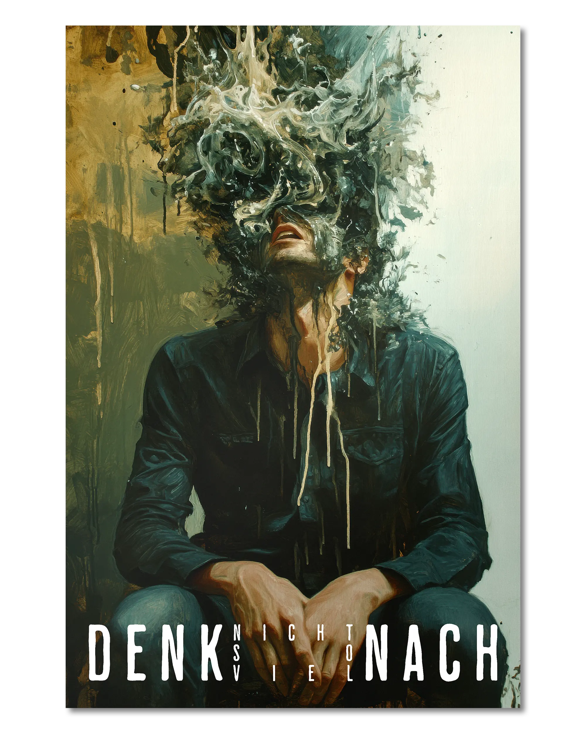 Frontalansicht des Poster Plate Designs Denkblockade im Original Style in der Größe Main (40 x 60 cm)