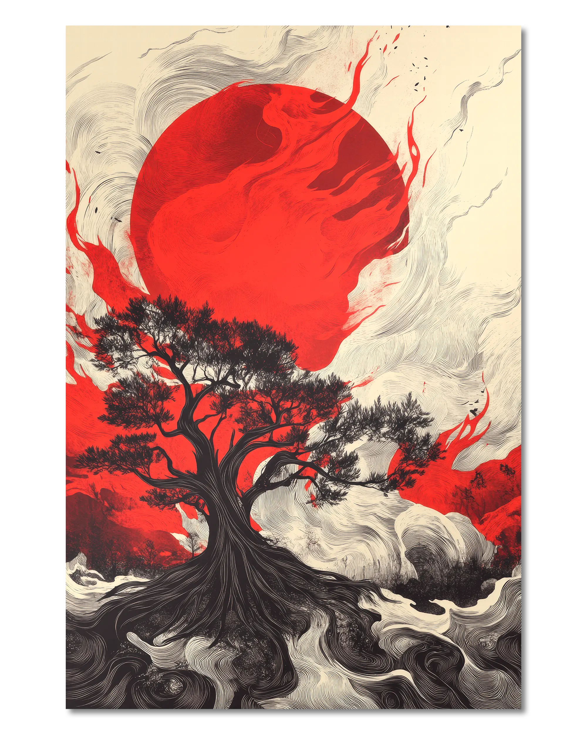 Frontalansicht des Poster Plate Designs Japan is lit im Original Style in der Größe Main (40 x 60 cm)