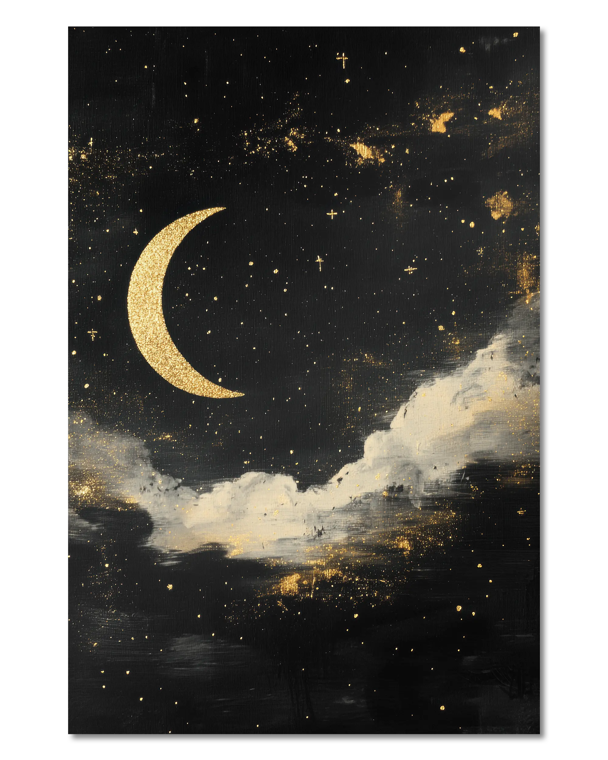 Frontalansicht des Poster Plate Designs Goldenes Mondgedicht im Original Style in der Größe Main (40 x 60 cm)