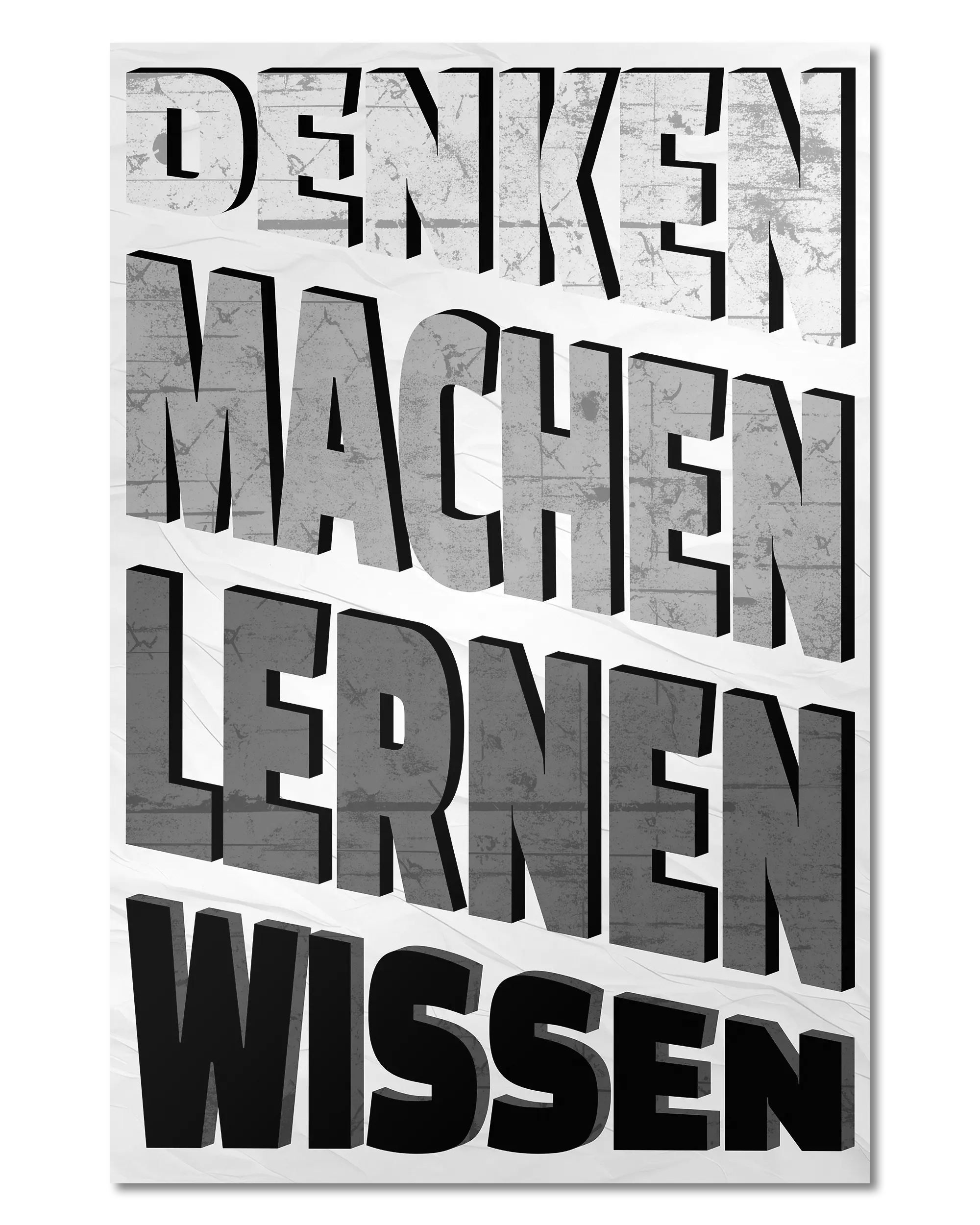 Frontalansicht des Poster Plate Designs Der Weg zum Wissen im Original Style in der Größe Main (40 x 60 cm)