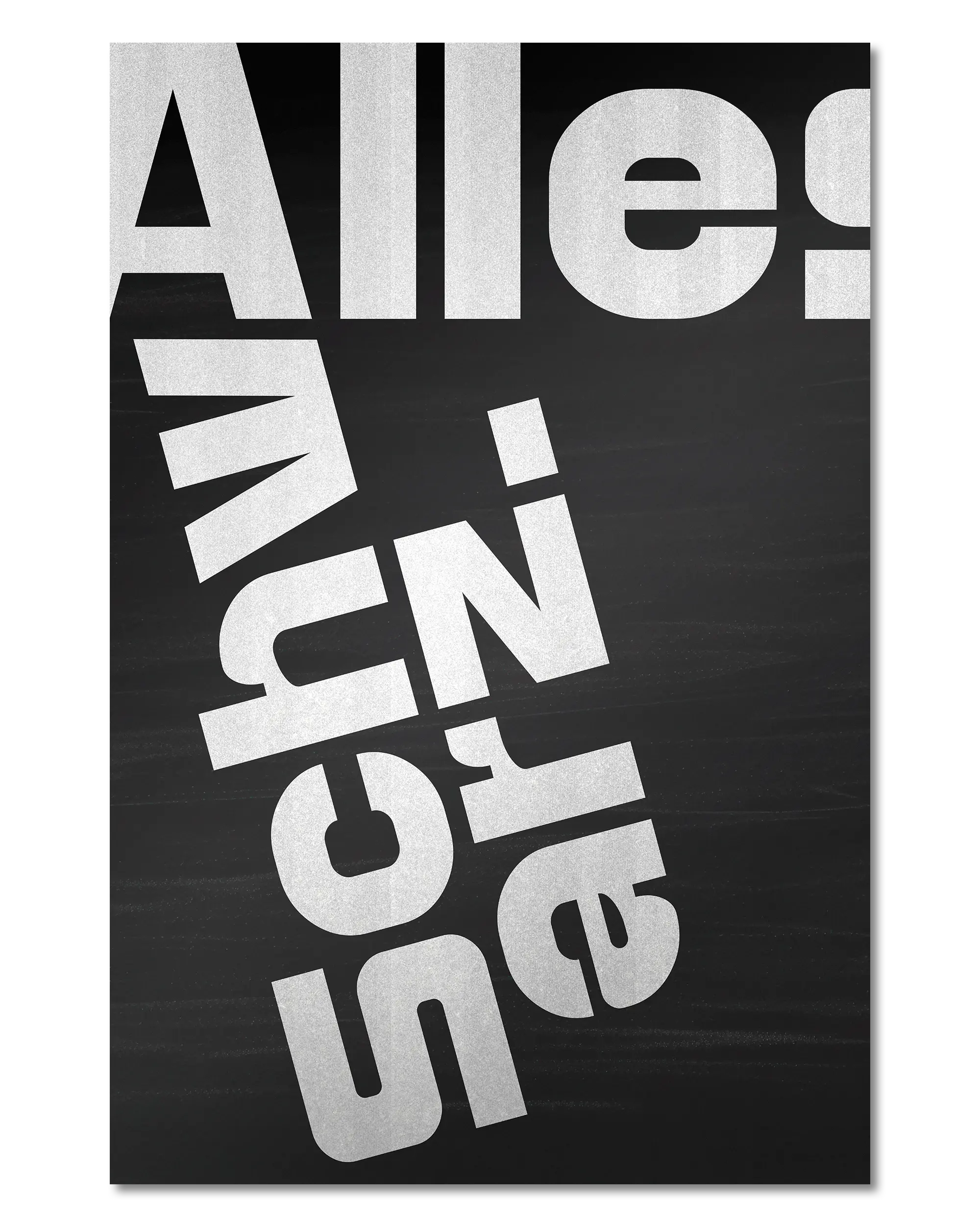 Frontalansicht des Poster Plate Designs Alles Schwarz im Original Style in der Größe Main (40 x 60 cm)