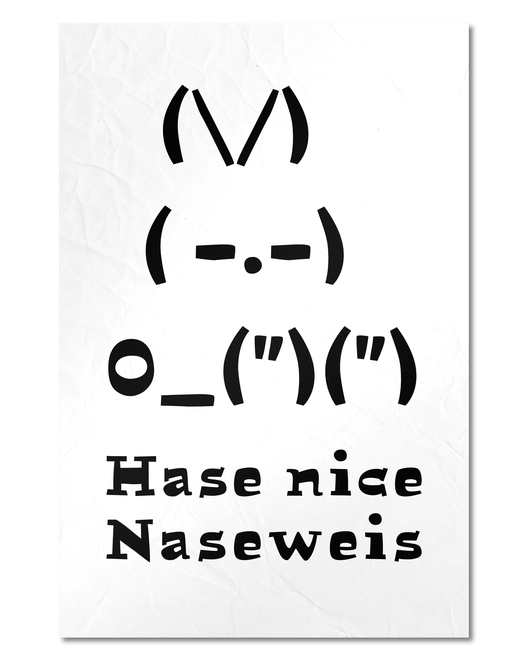 Frontalansicht des Poster Plate Designs Nicer Hase im Original Style in der Größe Main (40 x 60 cm)