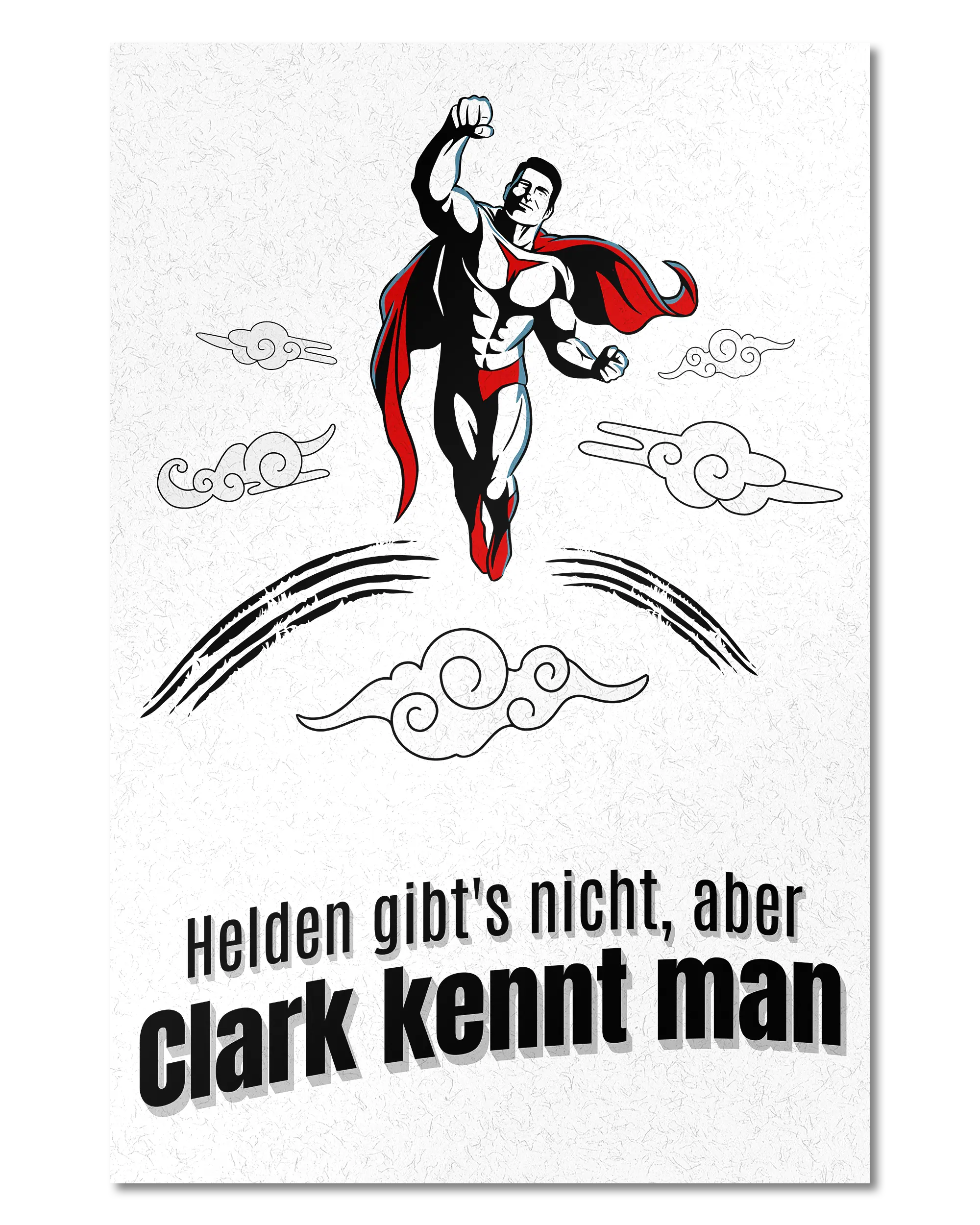 Frontalansicht des Poster Plate Designs Clark kennt man im Original Style in der Größe Main (40 x 60 cm)