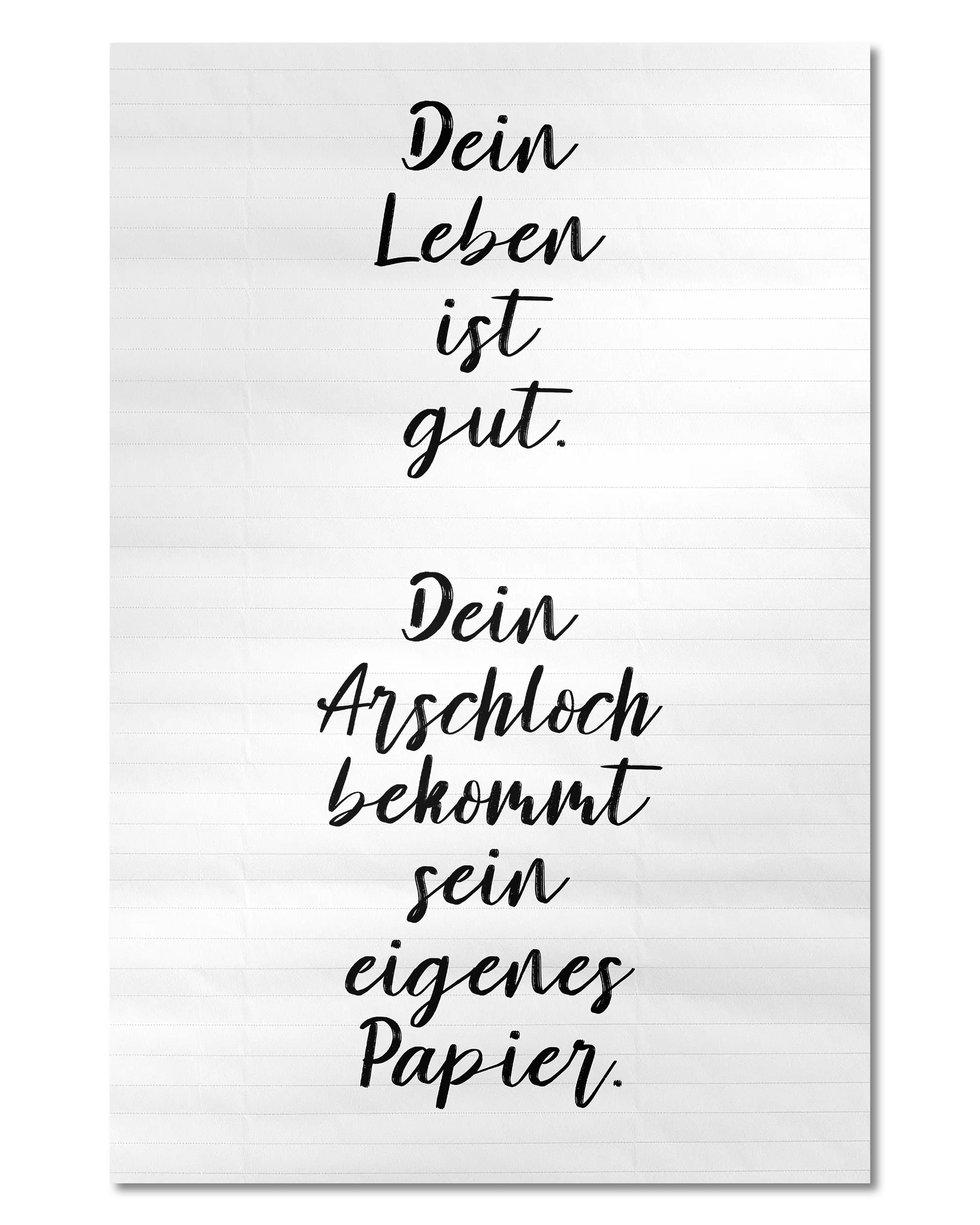 Frontalansicht des Poster Plate Designs Gutes Leben im Original Style in der Größe Main (40 x 60 cm)