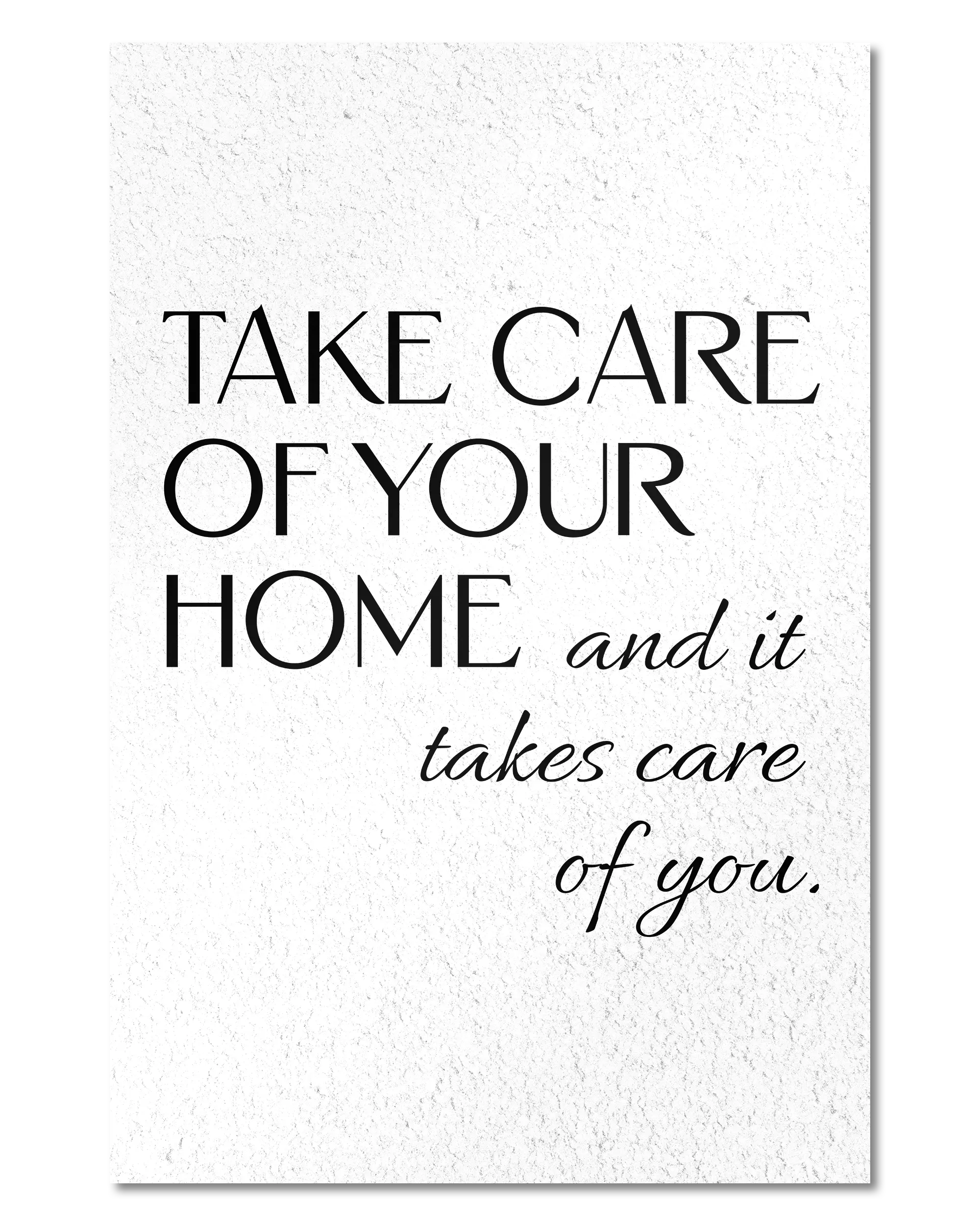 Frontalansicht des Poster Plate Designs Take Care im Original Style in der Größe Main (40 x 60 cm)