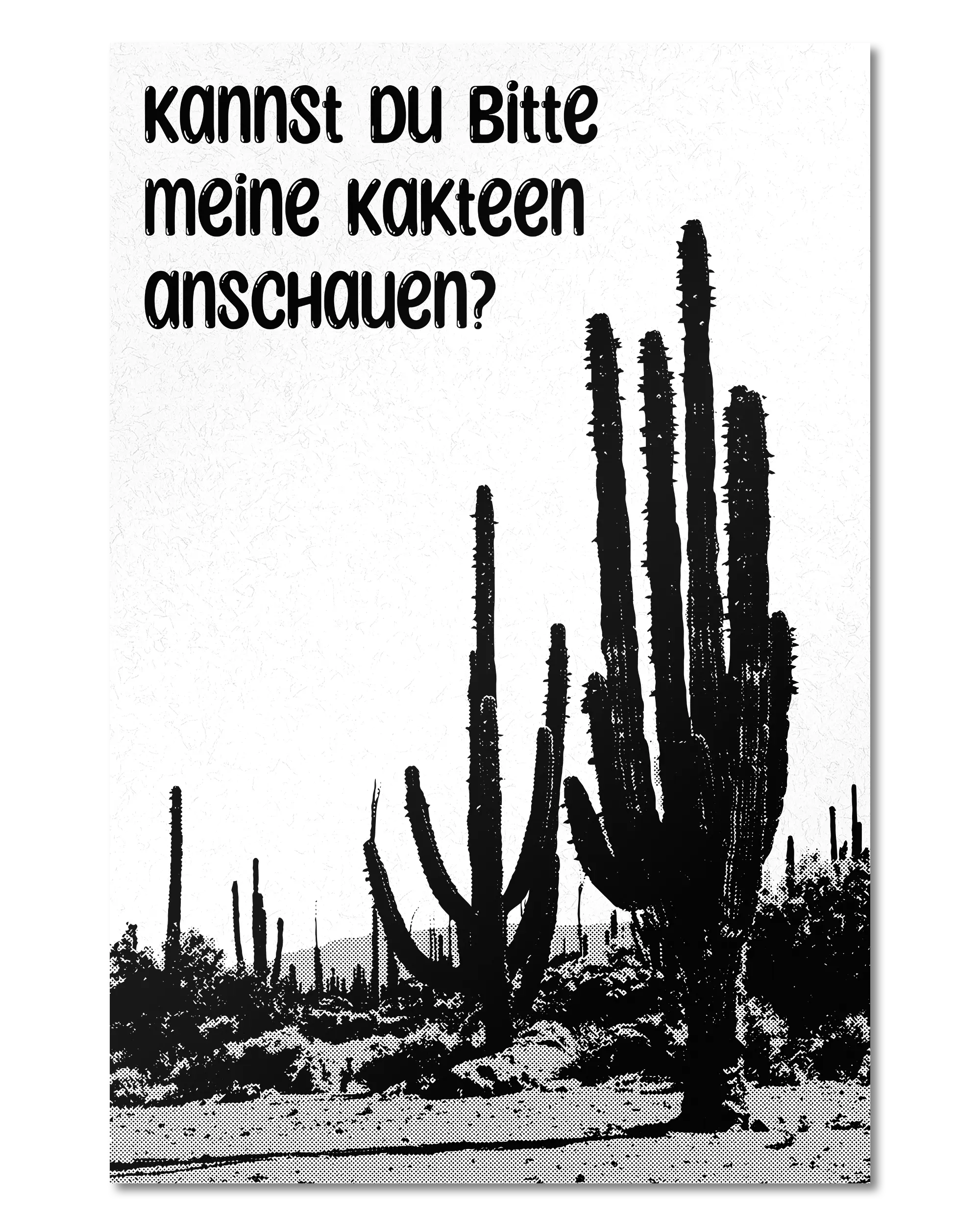 Frontalansicht des Poster Plate Designs Kacktusse im Original Style in der Größe Main (40 x 60 cm)