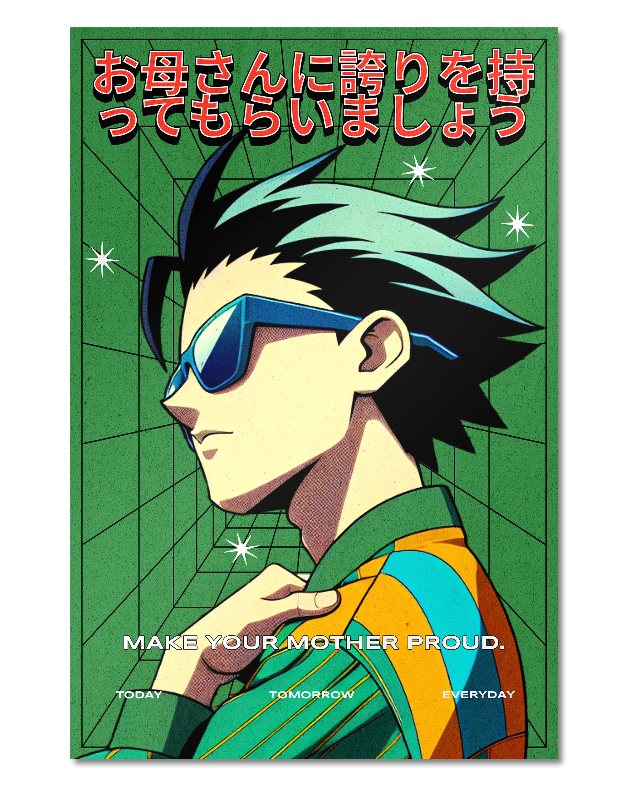 Frontalansicht des Poster Plate Designs Make her proud im Original Style in der Größe Main (40 x 60 cm)