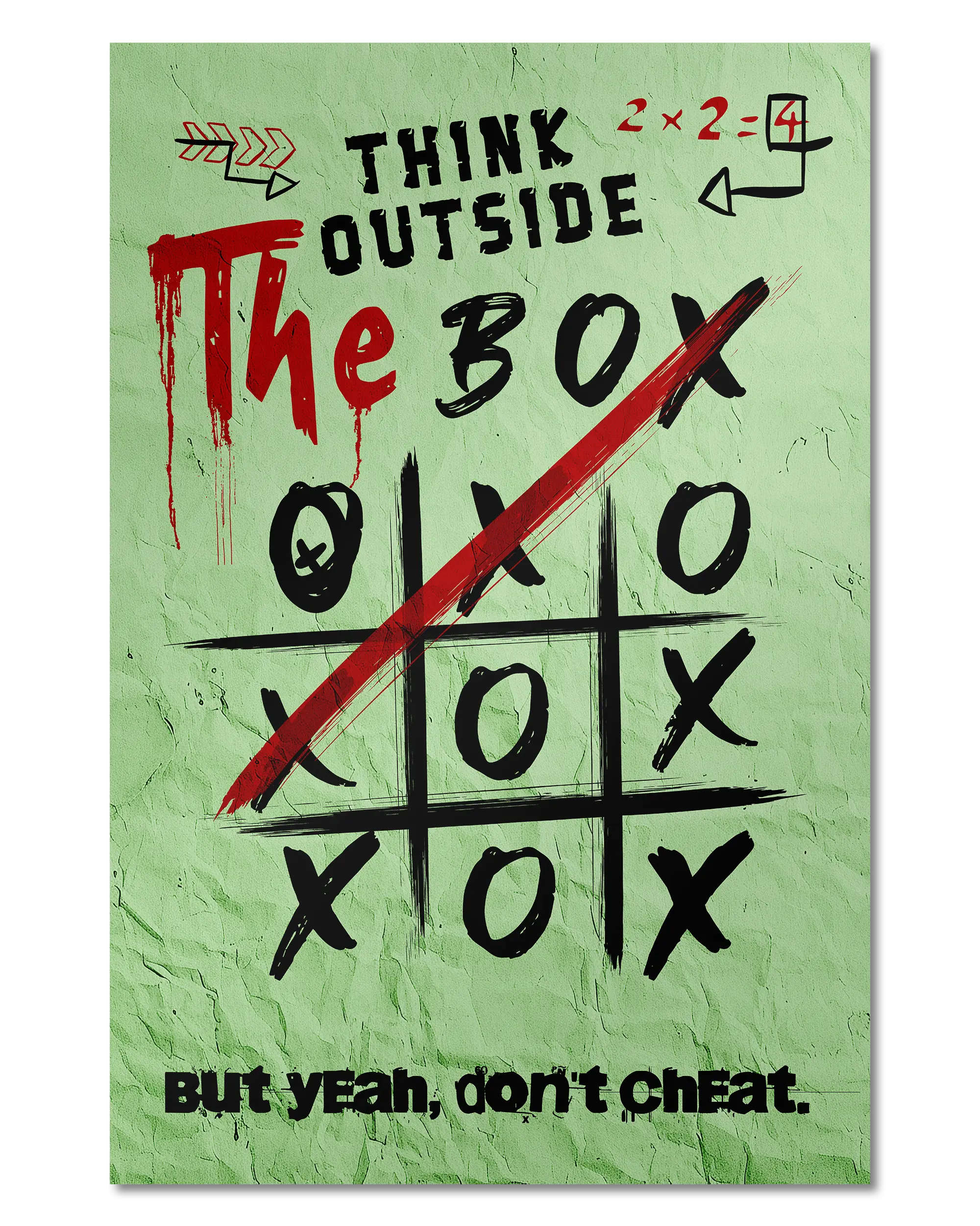 Frontalansicht des Poster Plate Designs Boxing Outside im Original Style in der Größe Main (40 x 60 cm)