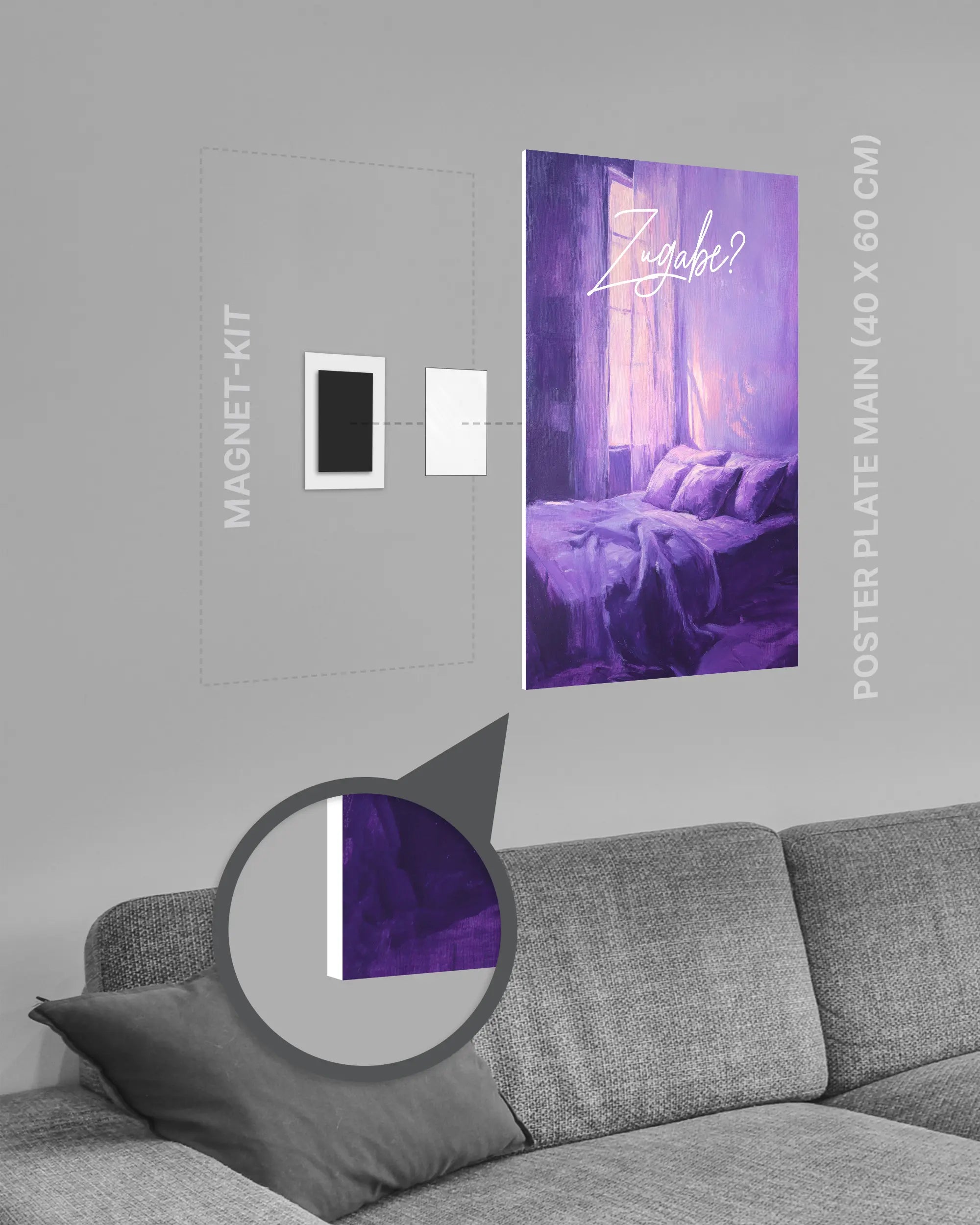 Magnet-Kit Seitenansicht des Poster Plate Designs Sexuell bedürftig im Original Style in der Größe Main (40 x 60 cm)