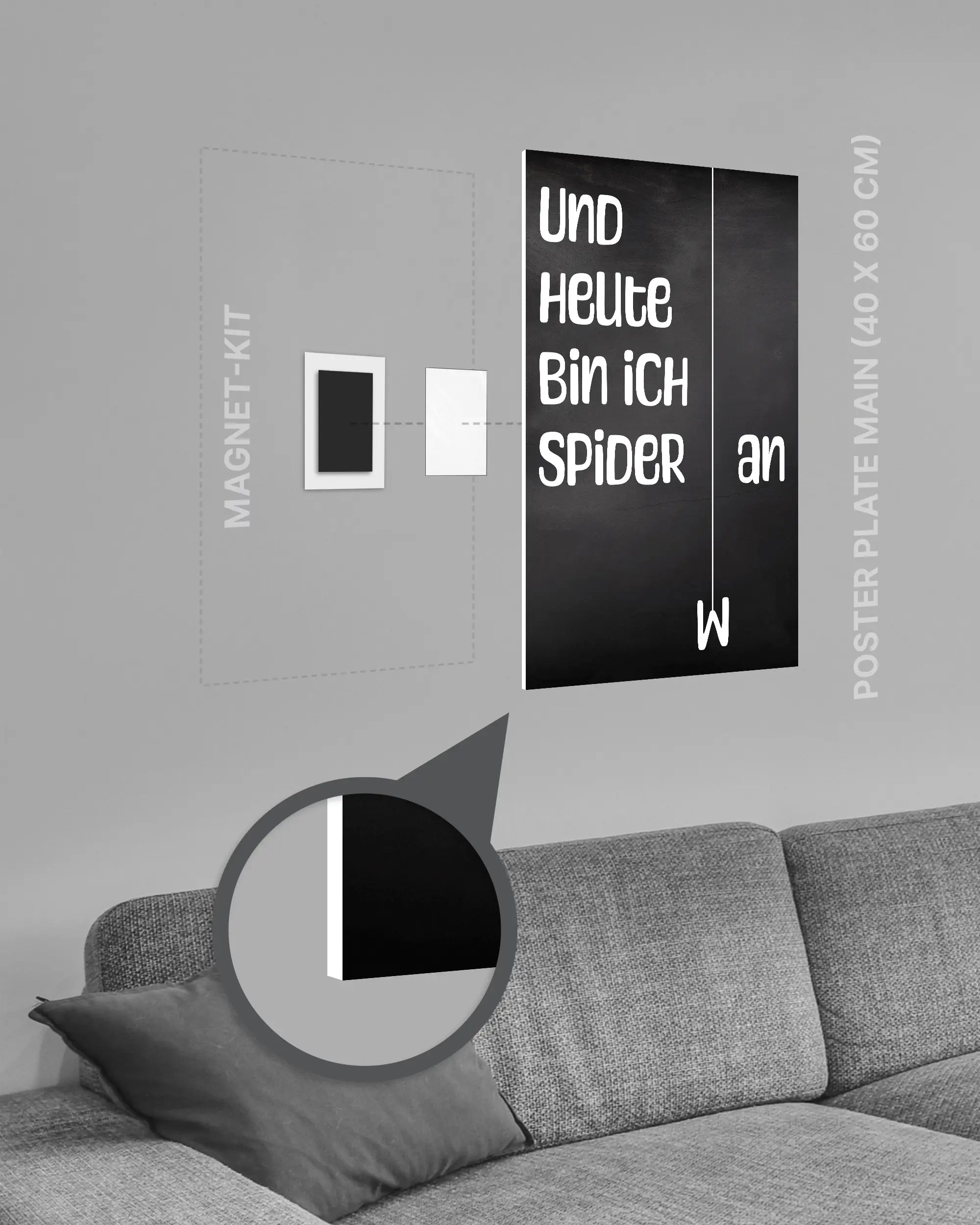 Magnet-Kit Seitenansicht des Poster Plate Designs Abhängen im Original Style in der Größe Main (40 x 60 cm)