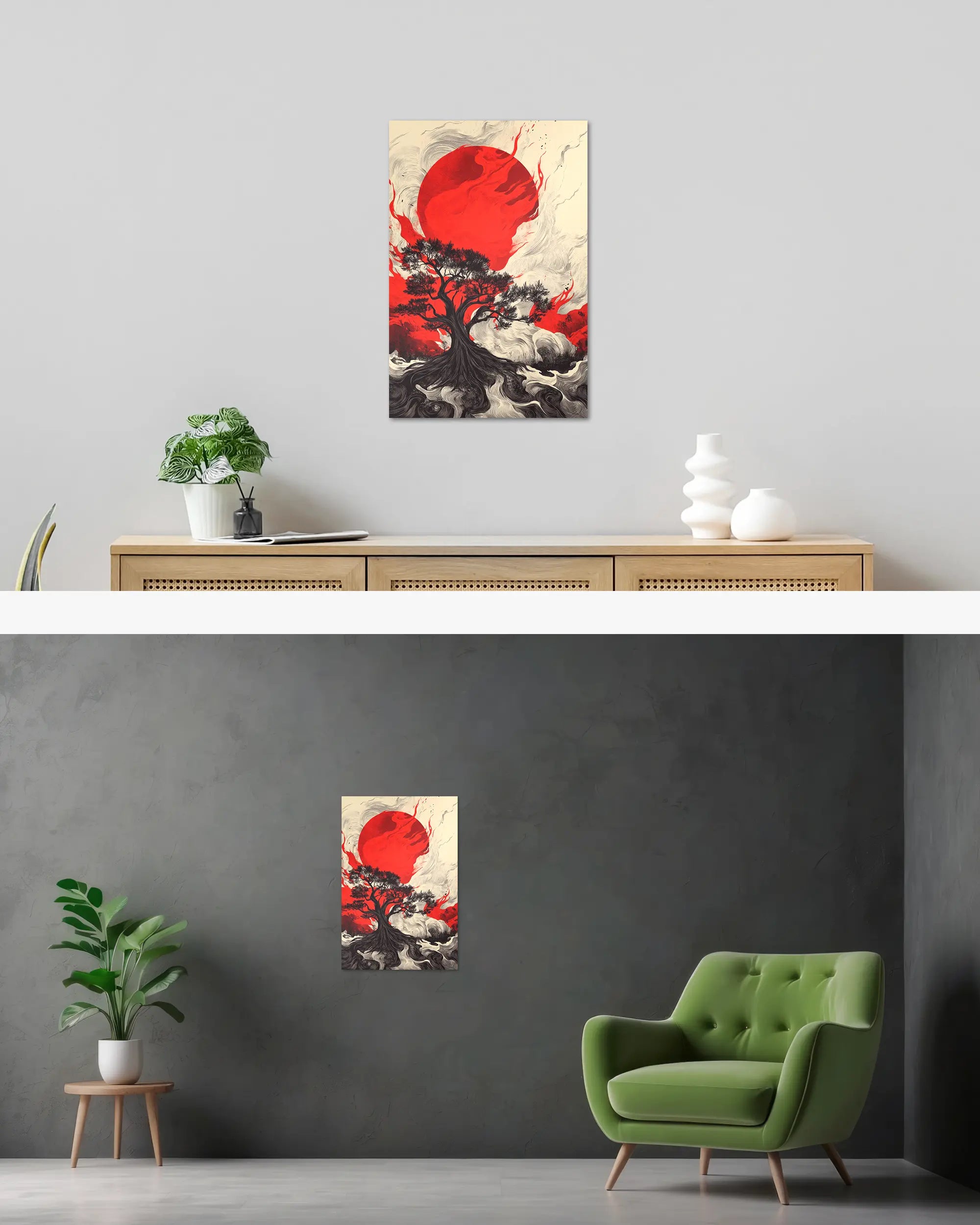 Wandansicht des Poster Plate Designs Japan is lit im Original Style in der Größe Main (40 x 60 cm)