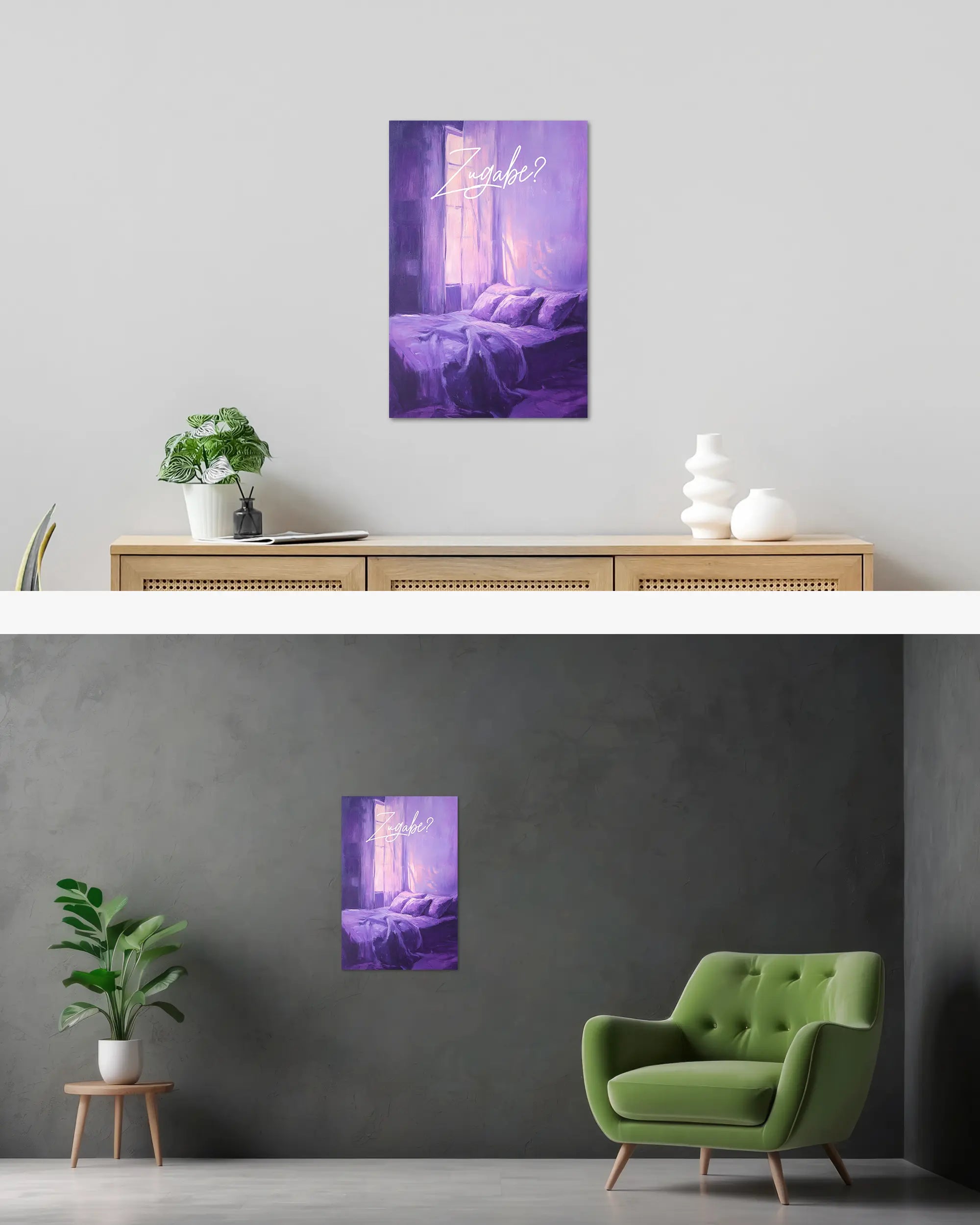 Wandansicht des Poster Plate Designs Sexuell bedürftig im Original Style in der Größe Main (40 x 60 cm)