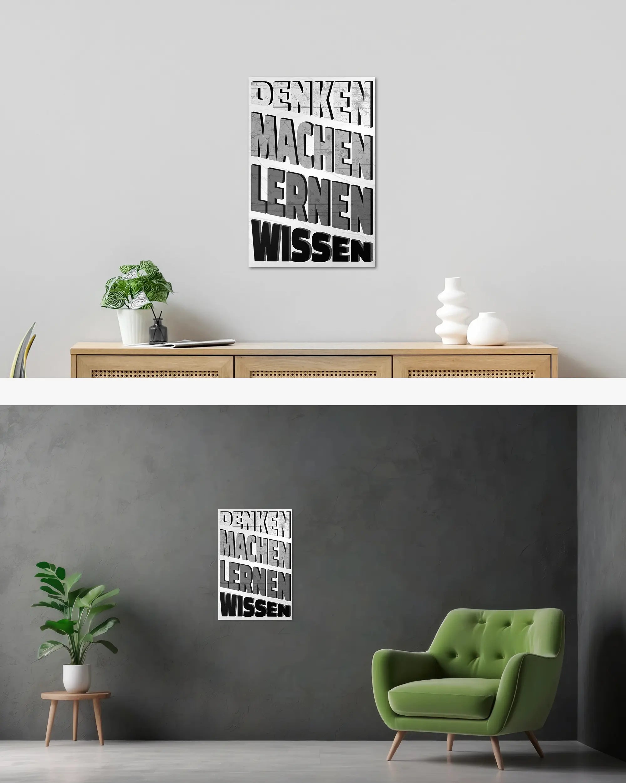 Wandansicht des Poster Plate Designs Der Weg zum Wissen im Original Style in der Größe Main (40 x 60 cm)