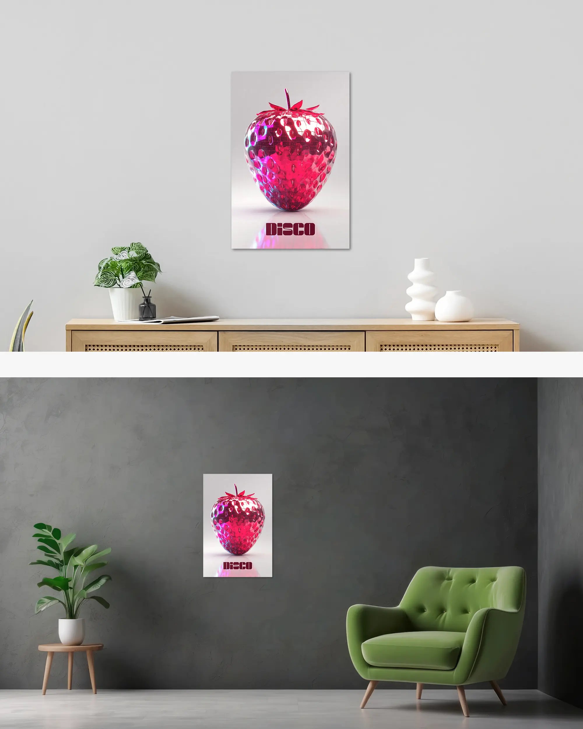 Wandansicht des Poster Plate Designs Discoberry im Original Style in der Größe Main (40 x 60 cm)