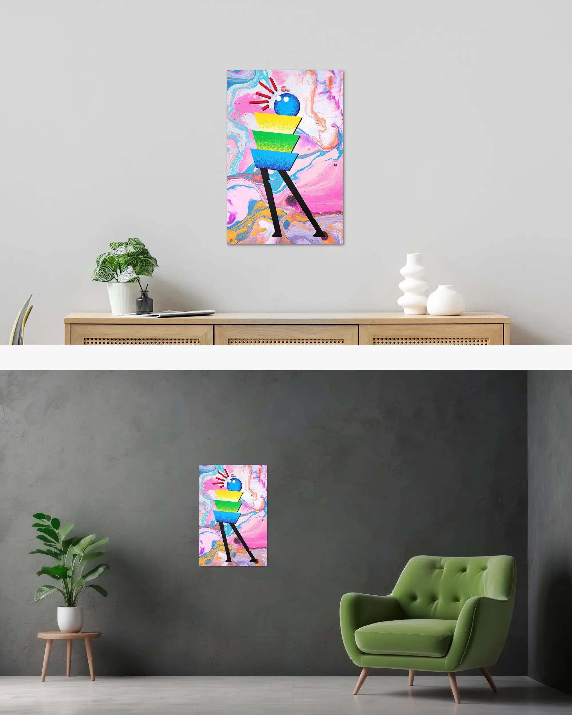 Wandansicht des Poster Plate Designs Ein Kunstwerk im Original Style in der Größe Main (40 x 60 cm)