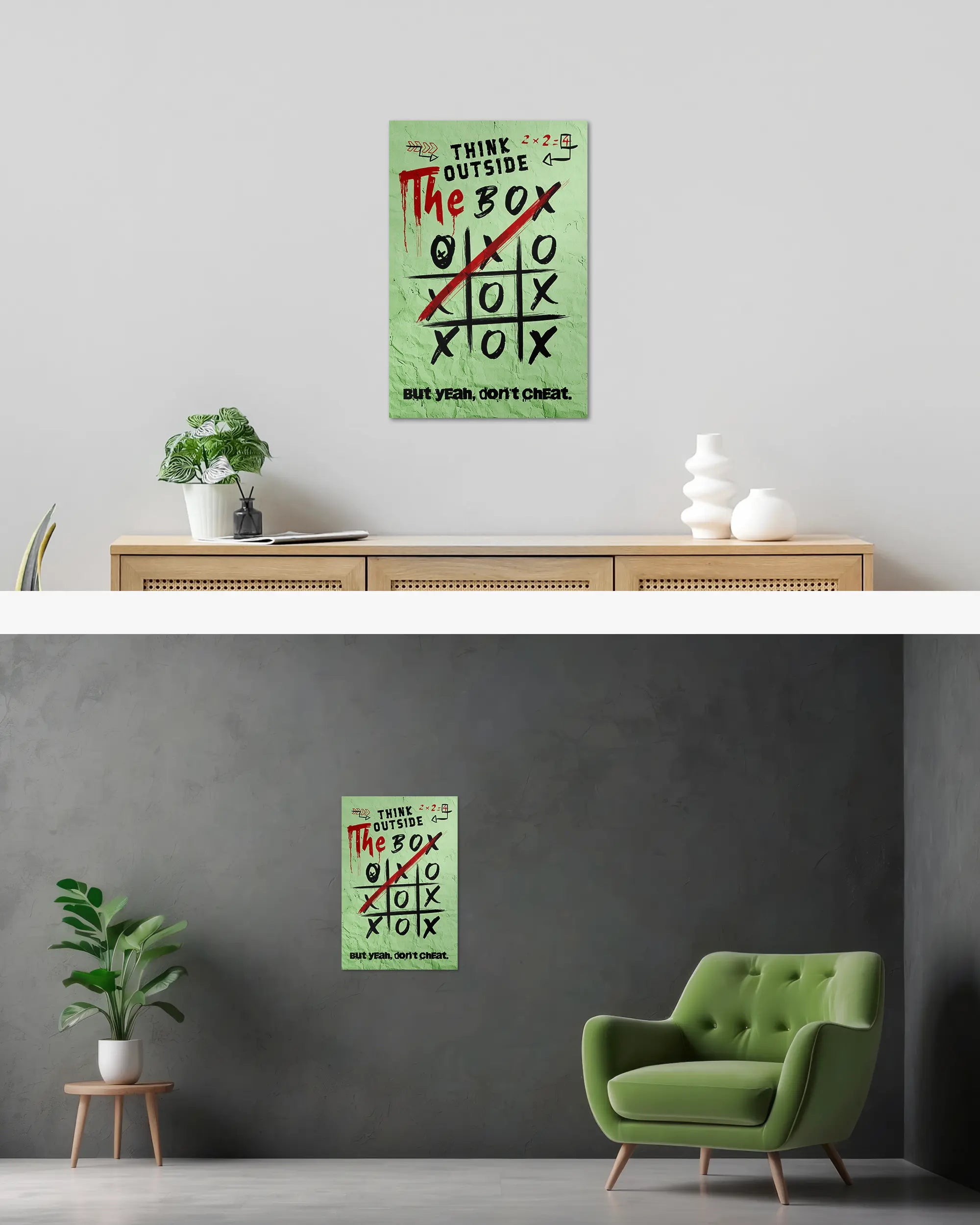 Wandansicht des Poster Plate Designs Boxing Outside im Original Style in der Größe Main (40 x 60 cm)