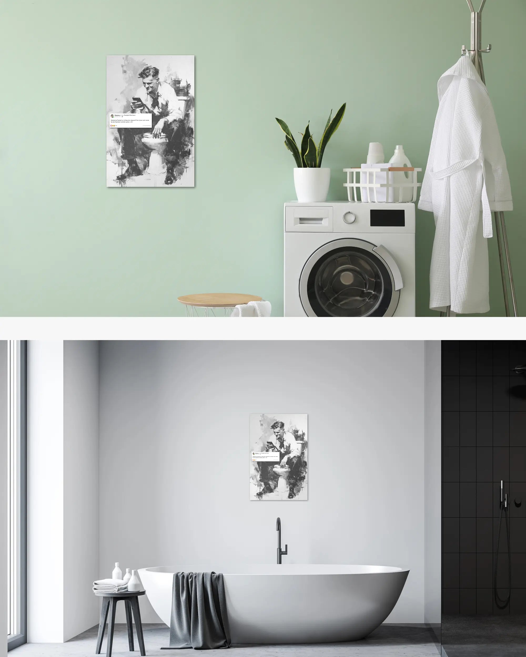 Zimmeransicht des Poster Plate Designs Clemens kackt im Original Style in der Größe Main (40 x 60 cm)