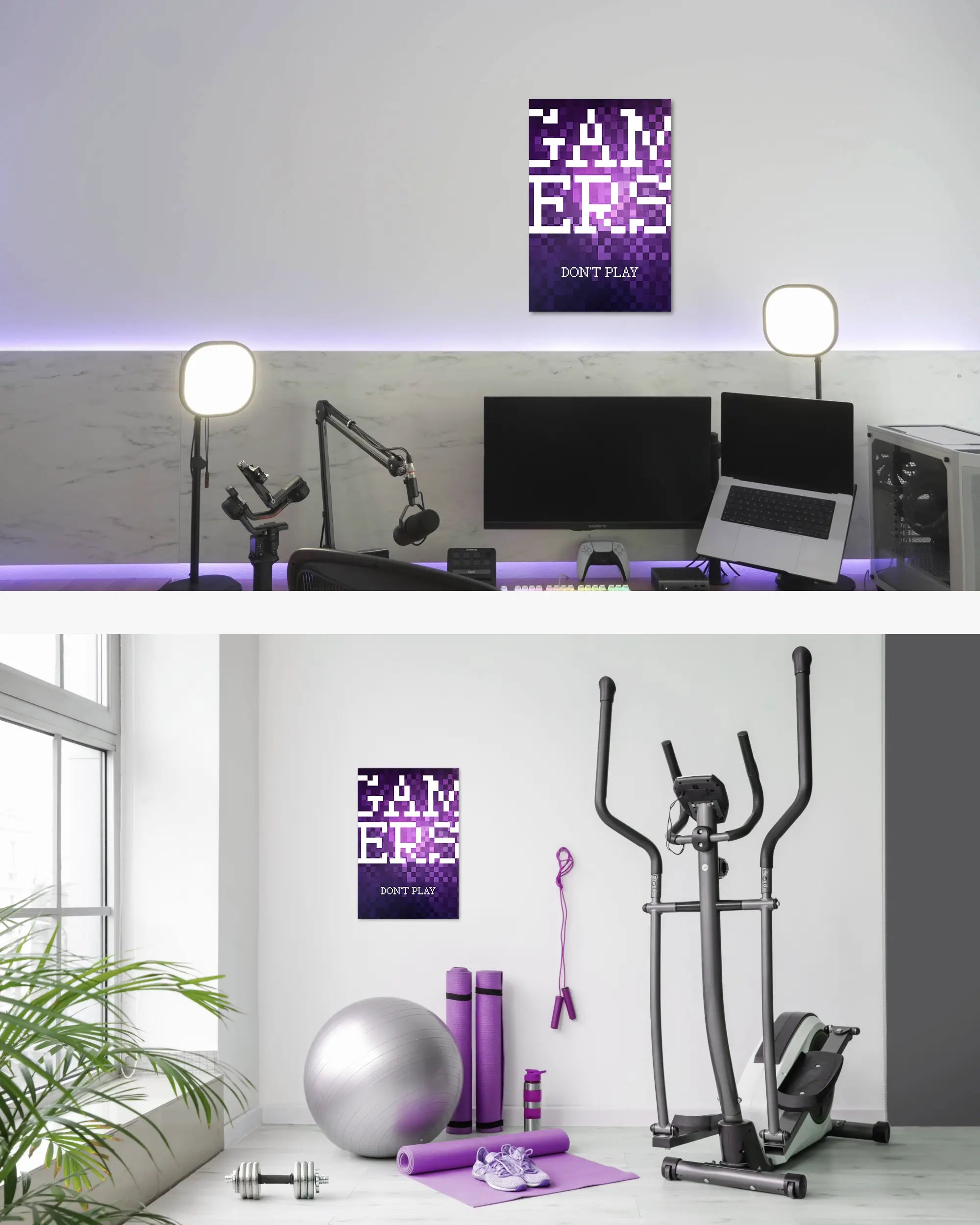 Zimmeransicht des Poster Plate Designs Gamers don't play im Original Style in der Größe Main (40 x 60 cm)