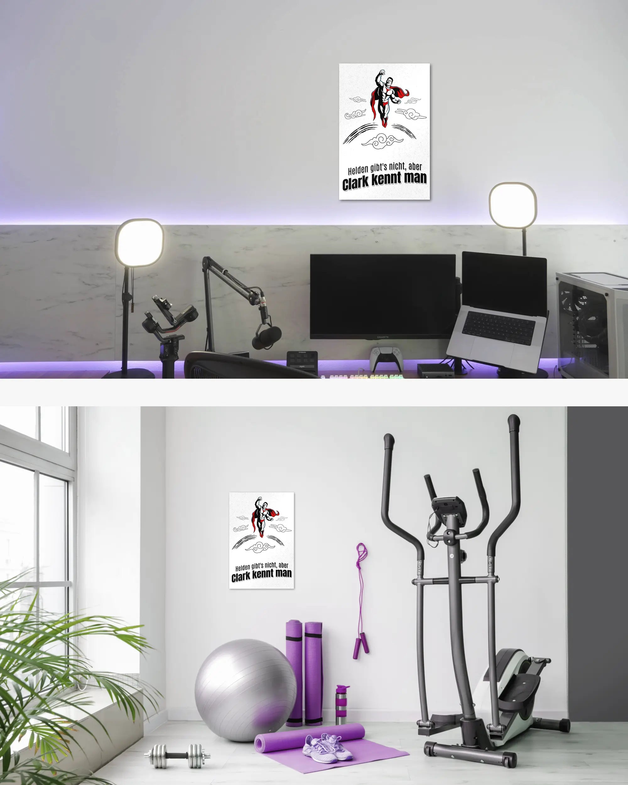 Zimmeransicht des Poster Plate Designs Clark kennt man im Original Style in der Größe Main (40 x 60 cm)