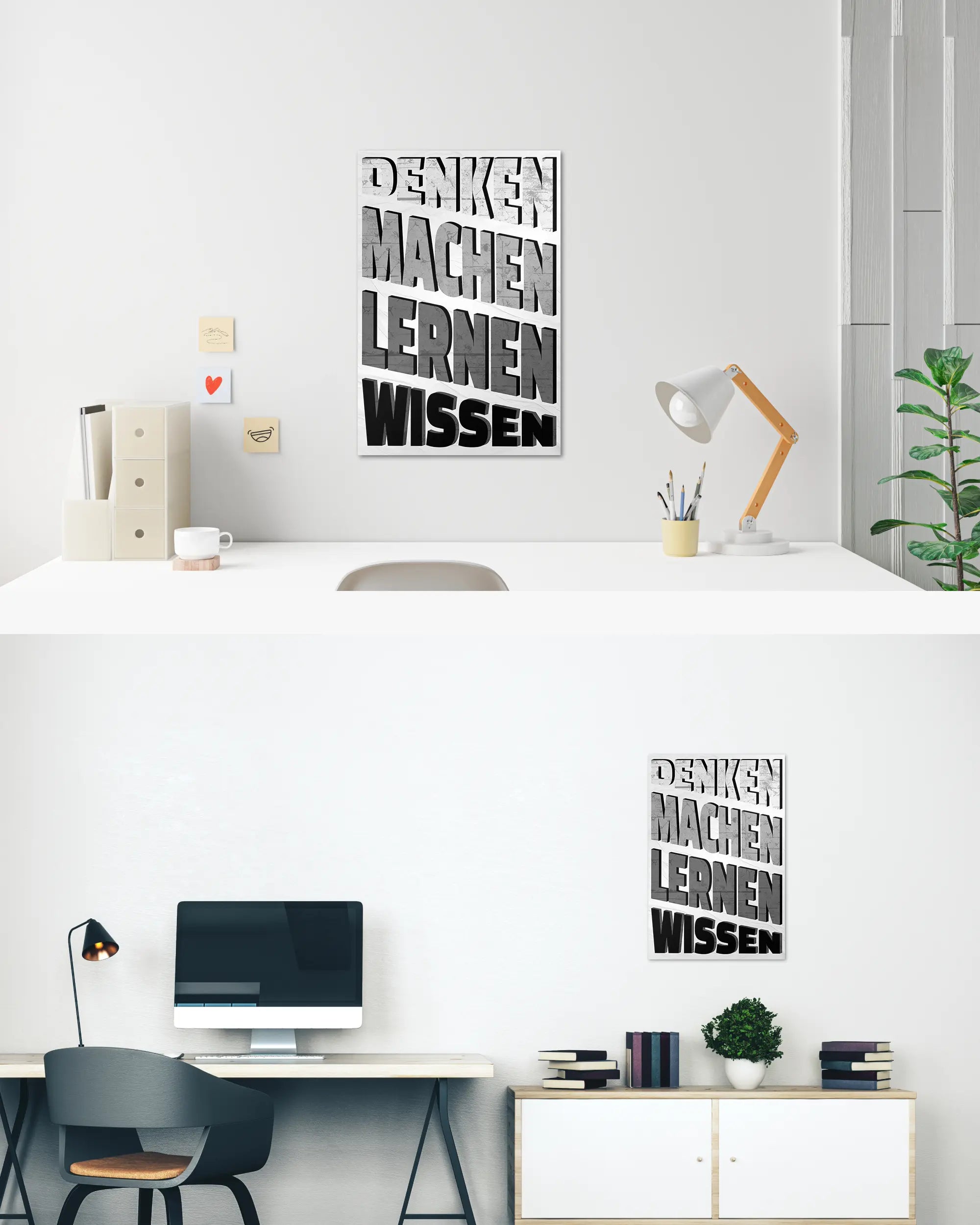 Zimmeransicht des Poster Plate Designs Der Weg zum Wissen im Original Style in der Größe Main (40 x 60 cm)