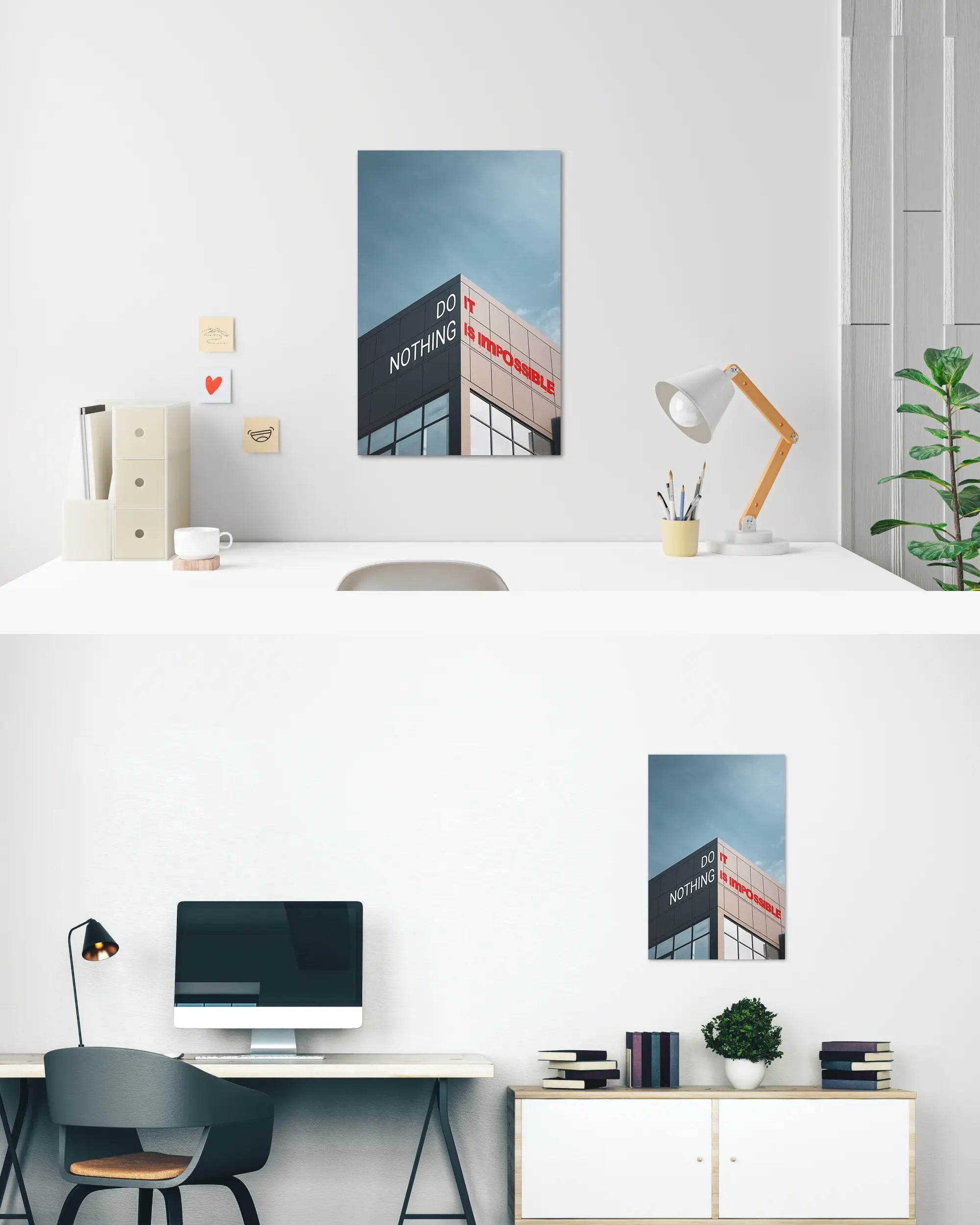 Zimmeransicht des Poster Plate Designs Do Nothing im Original Style in der Größe Main (40 x 60 cm)