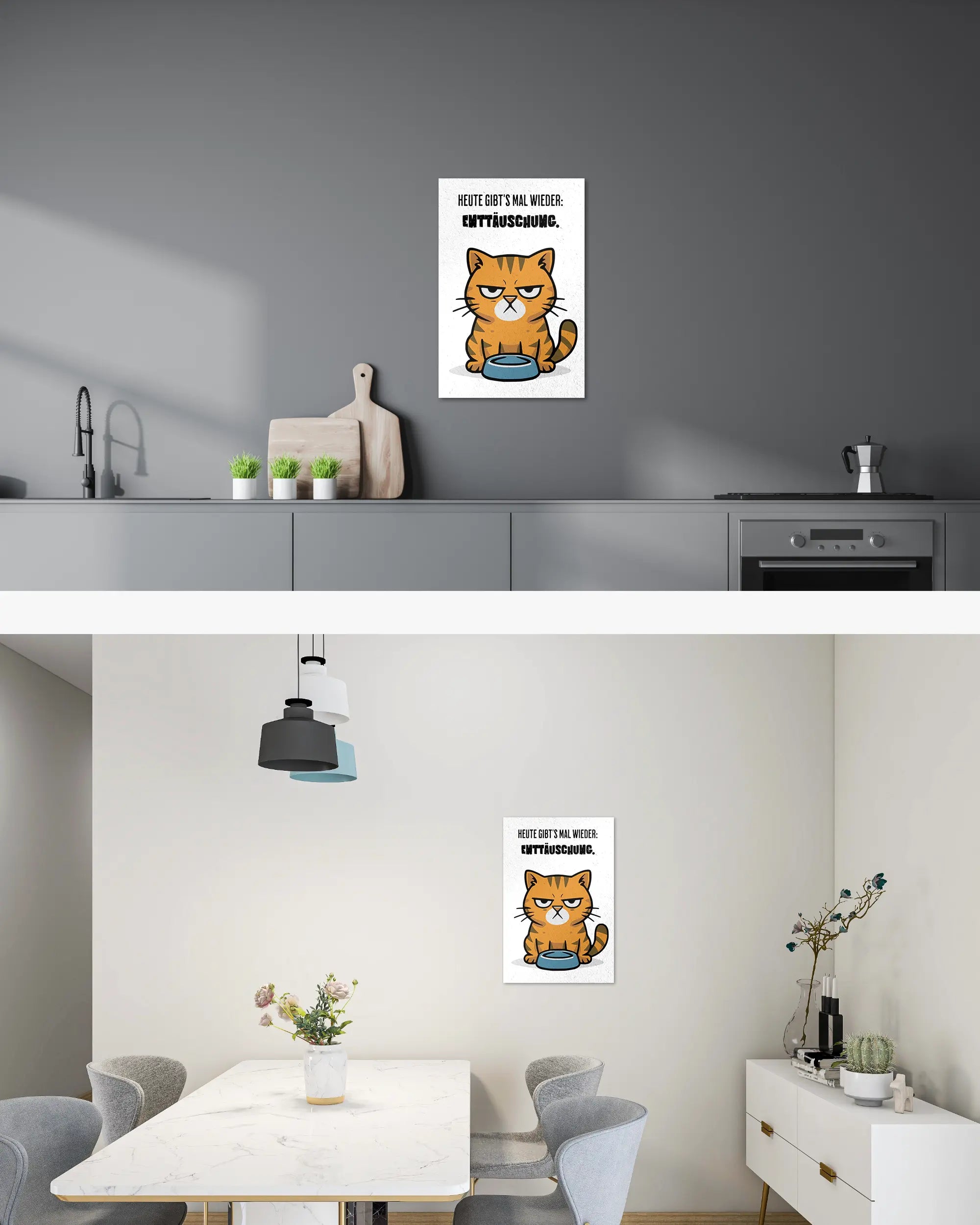 Zimmeransicht des Poster Plate Designs Napf Neustart im Original Style in der Größe Main (40 x 60 cm)