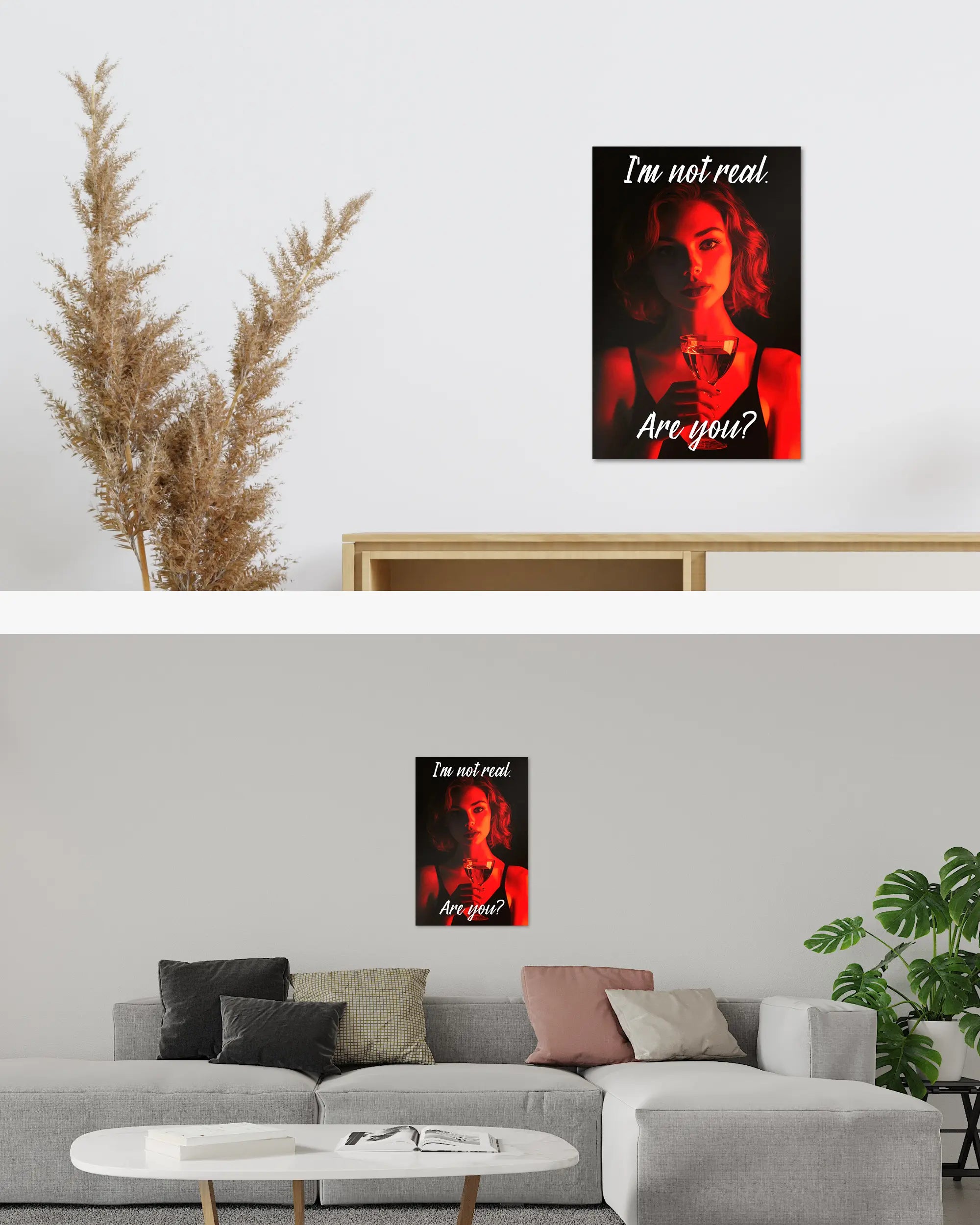 Zimmeransicht des Poster Plate Designs Are you for real im Original Style in der Größe Main (40 x 60 cm)