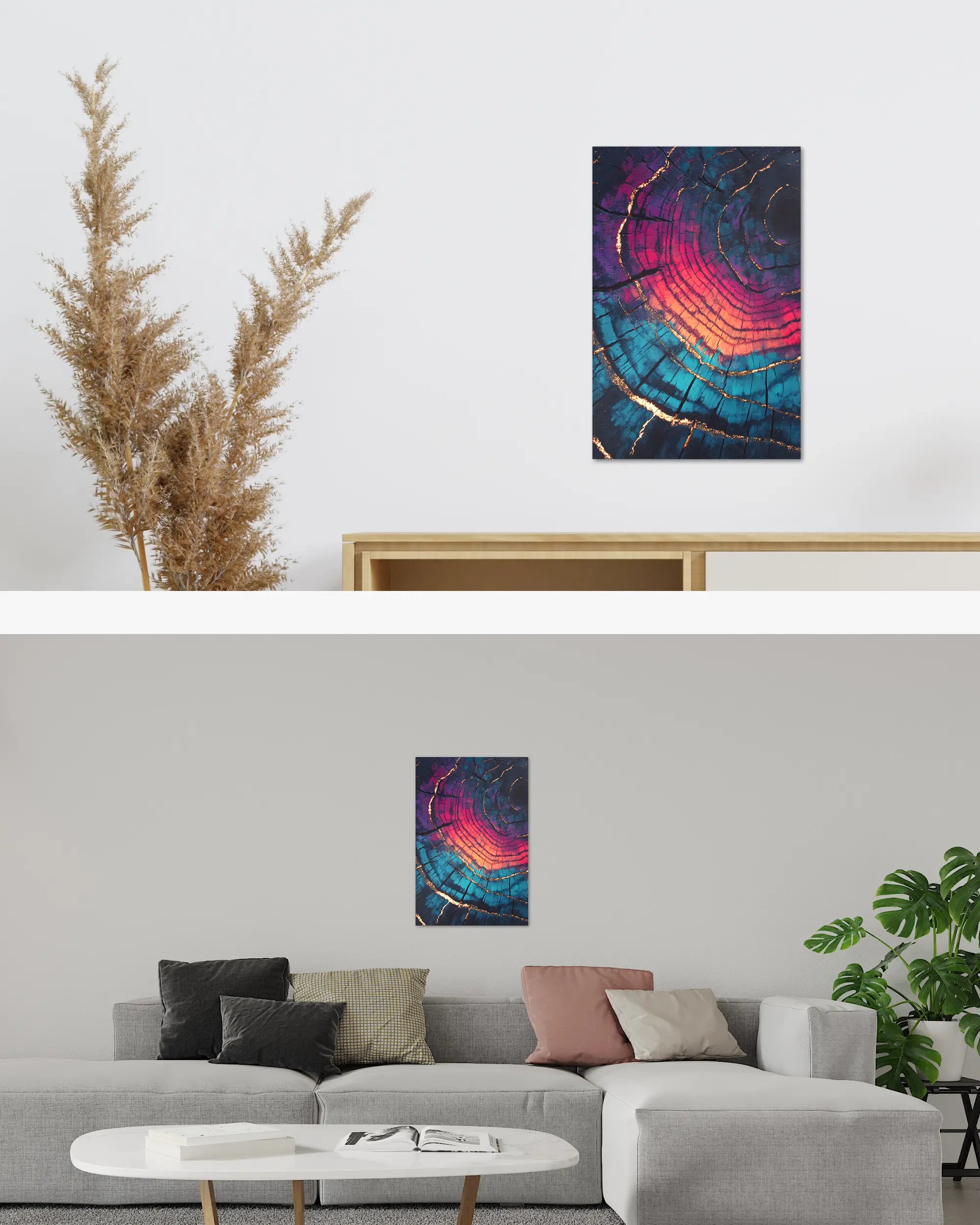 Zimmeransicht des Poster Plate Designs Rindenroulette im Original Style in der Größe Main (40 x 60 cm)