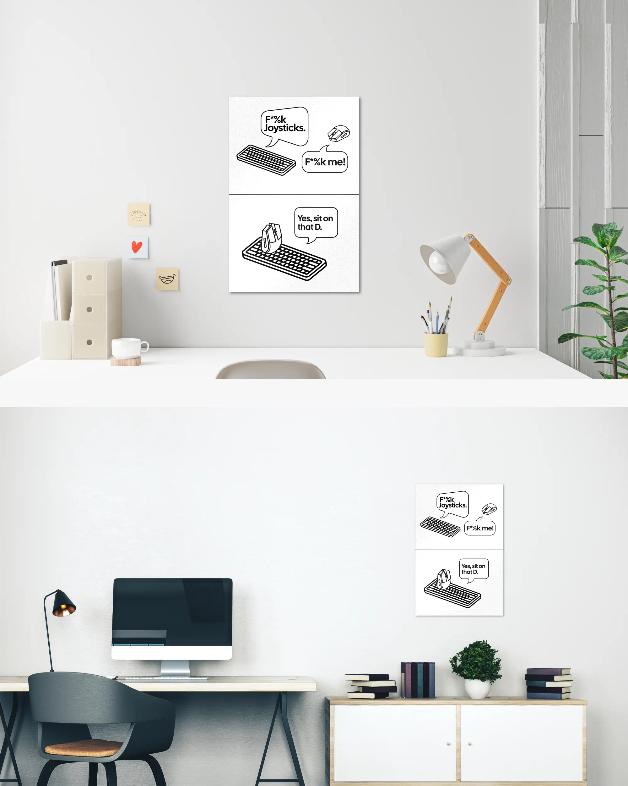 Zimmeransicht des Poster Plate Designs Keystrokes im Original Style in der Größe Main (40 x 60 cm)