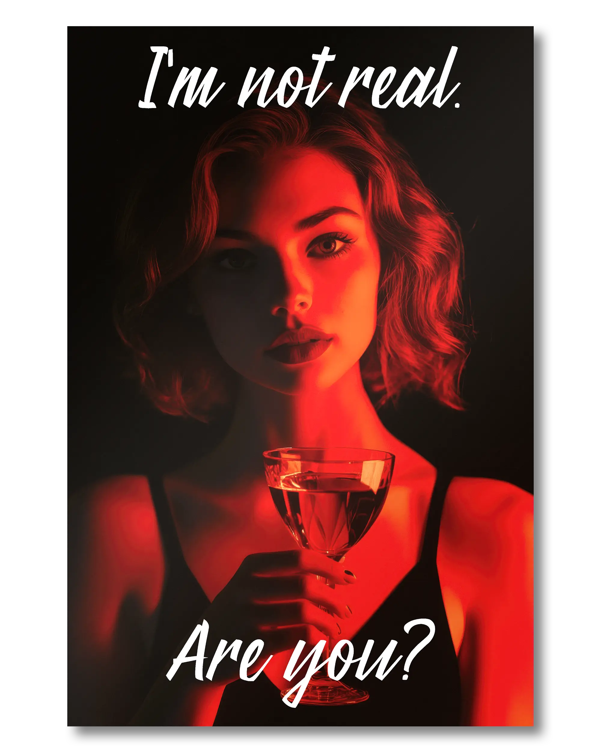 Frontalansicht des Poster Plate Designs Are you for real im Original Style in der Größe Mini (20 x 30 cm)