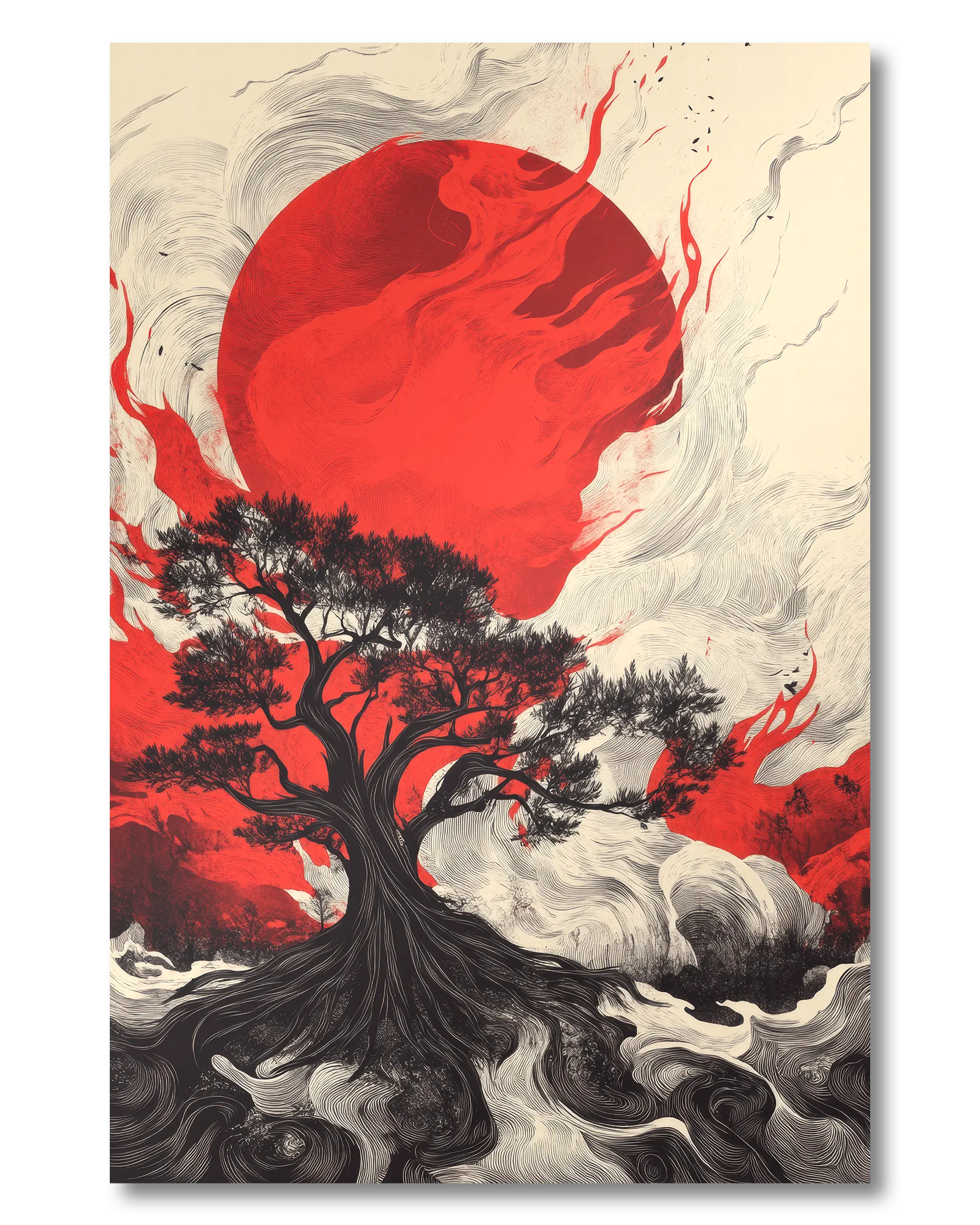 Frontalansicht des Poster Plate Designs Japan is lit im Original Style in der Größe Mini (20 x 30 cm)