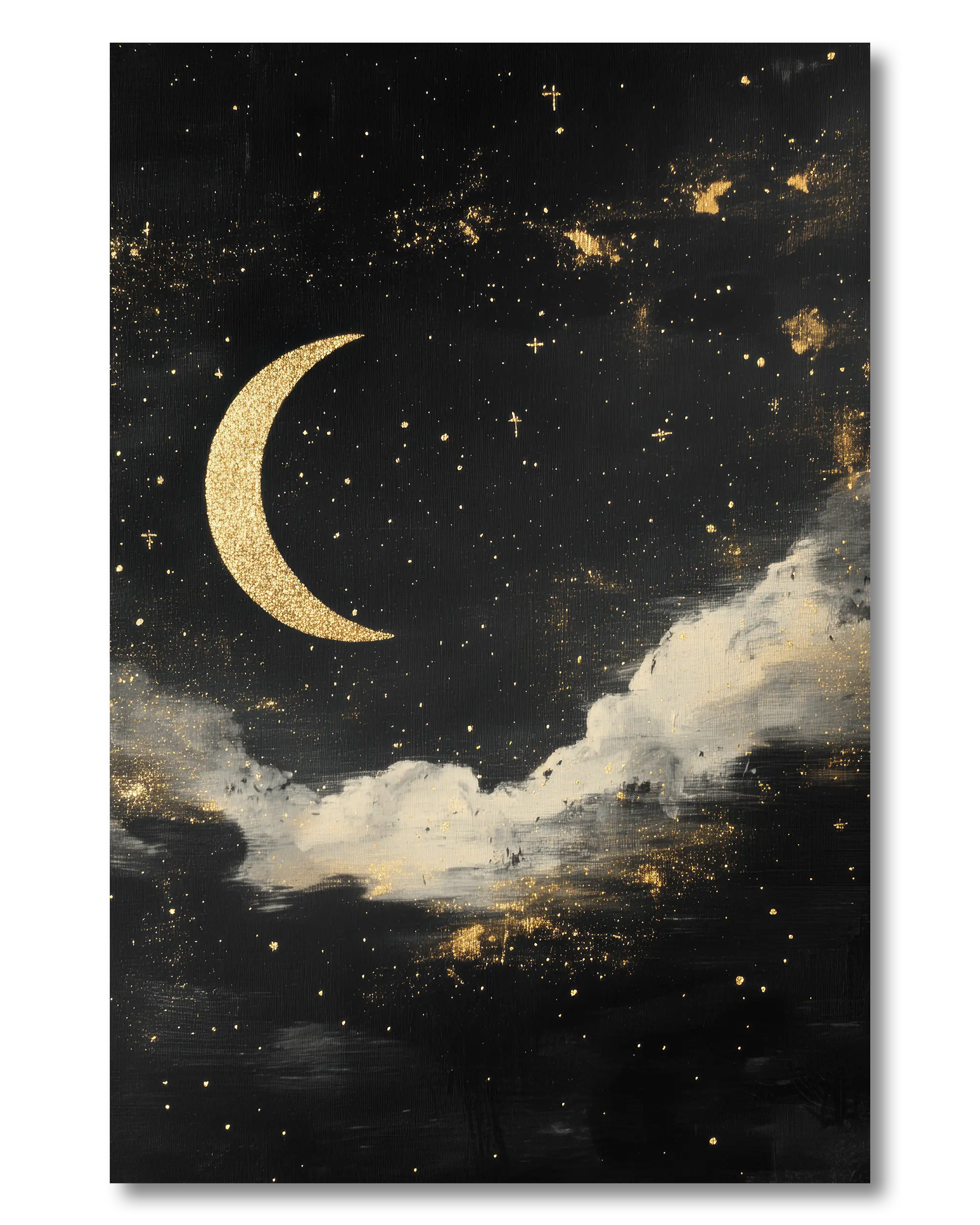 Frontalansicht des Poster Plate Designs Goldenes Mondgedicht im Original Style in der Größe Mini (20 x 30 cm)