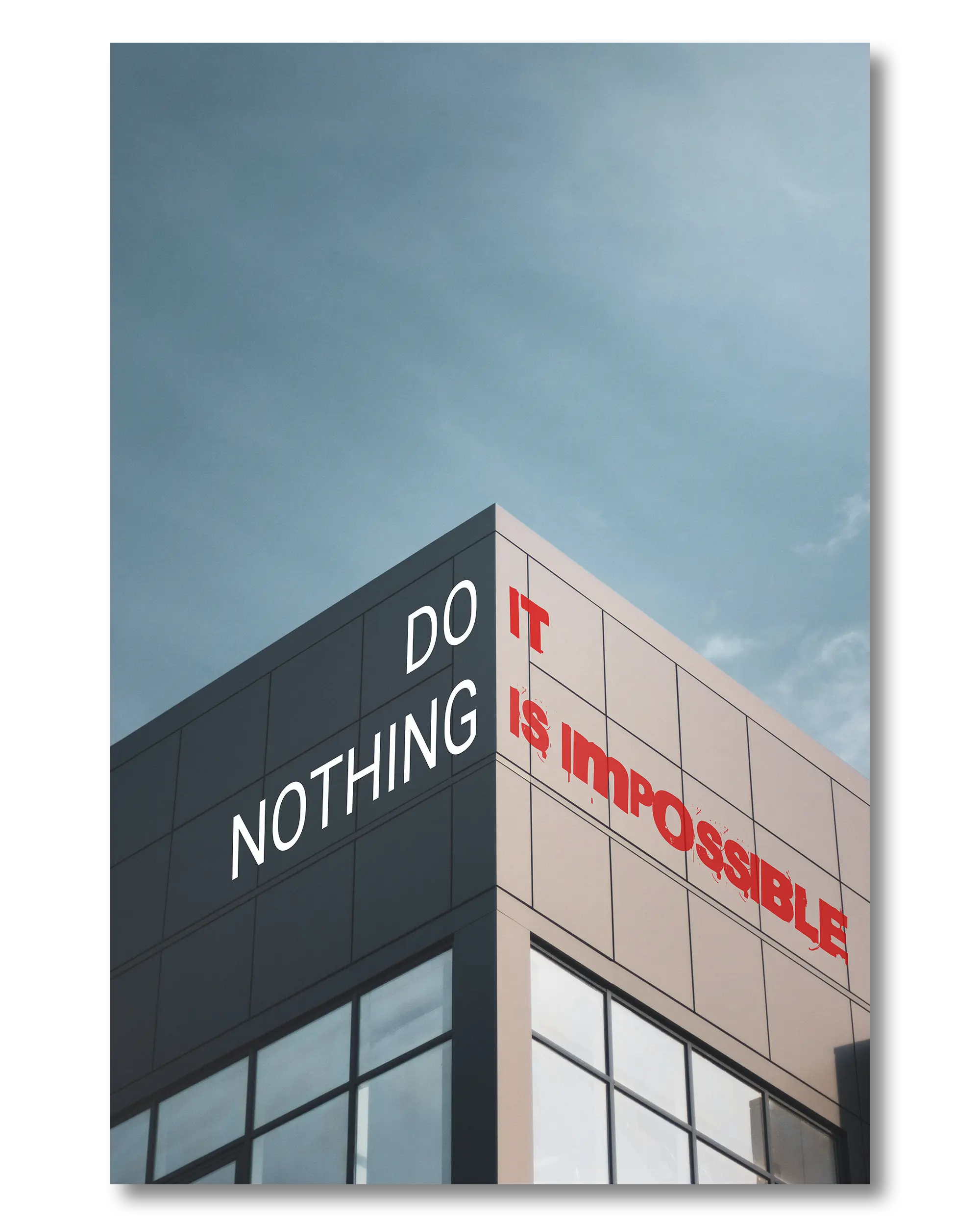 Frontalansicht des Poster Plate Designs Do Nothing im Original Style in der Größe Mini (20 x 30 cm)