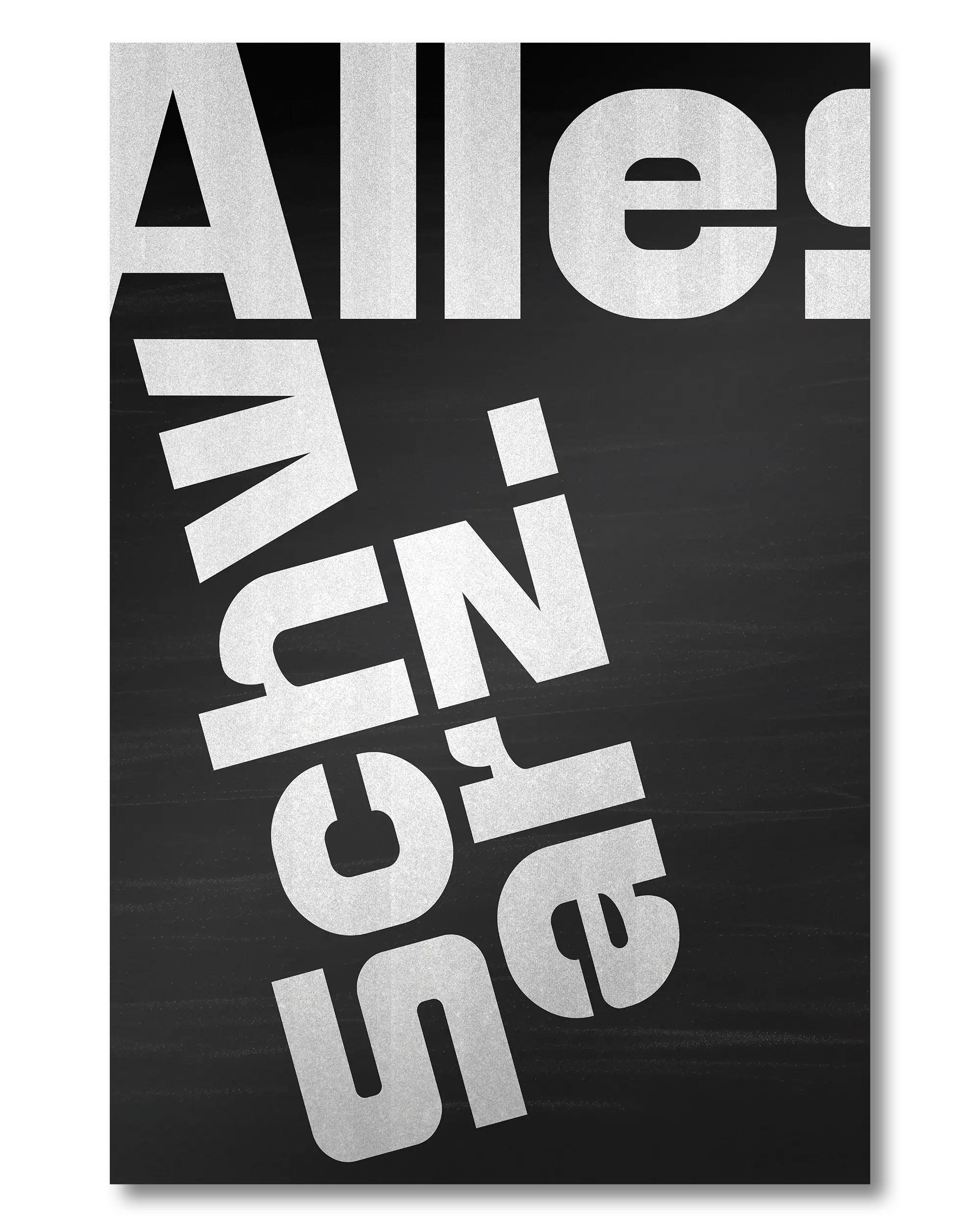 Frontalansicht des Poster Plate Designs Alles Schwarz im Original Style in der Größe Mini (20 x 30 cm)