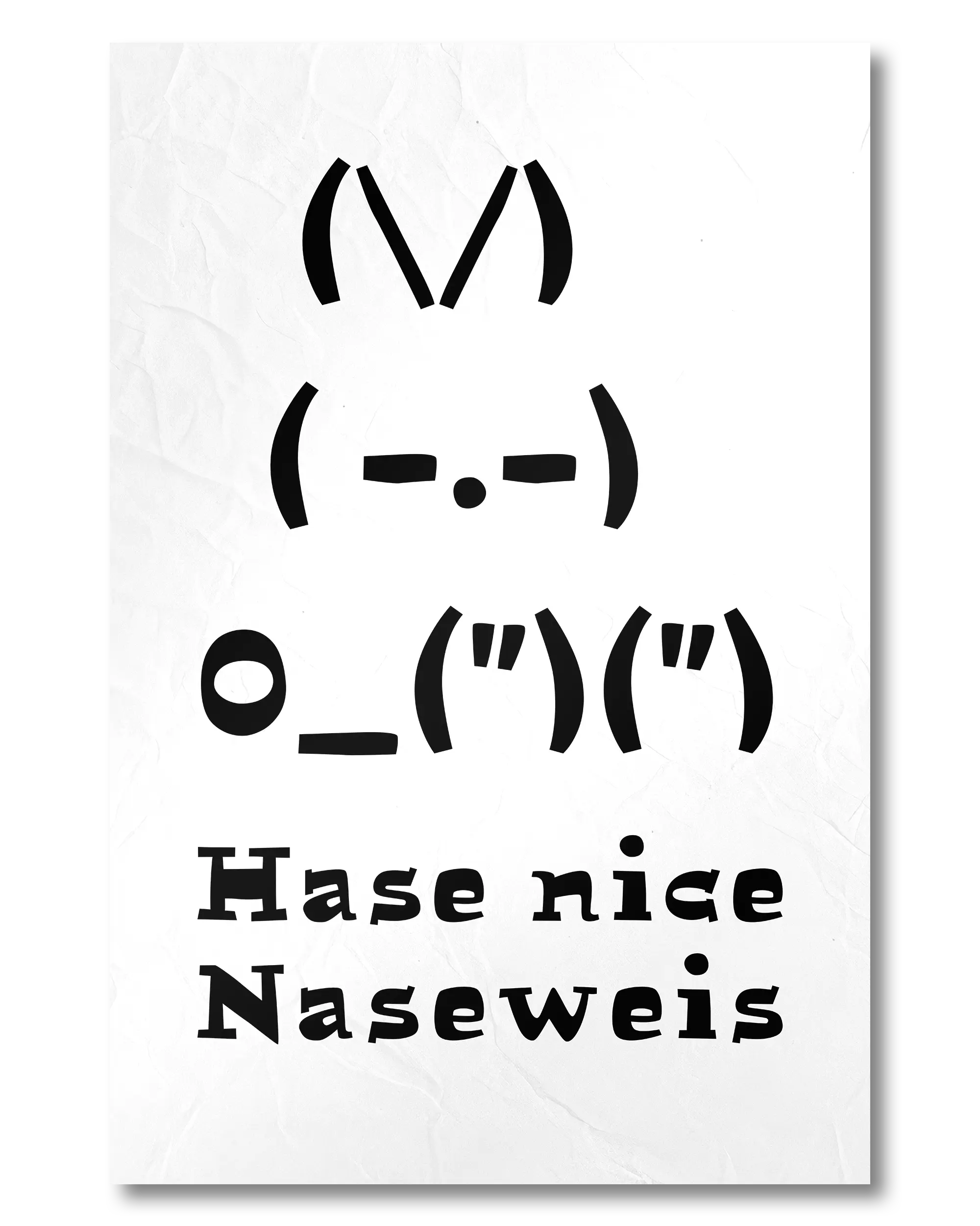 Frontalansicht des Poster Plate Designs Nicer Hase im Original Style in der Größe Mini (20 x 30 cm)