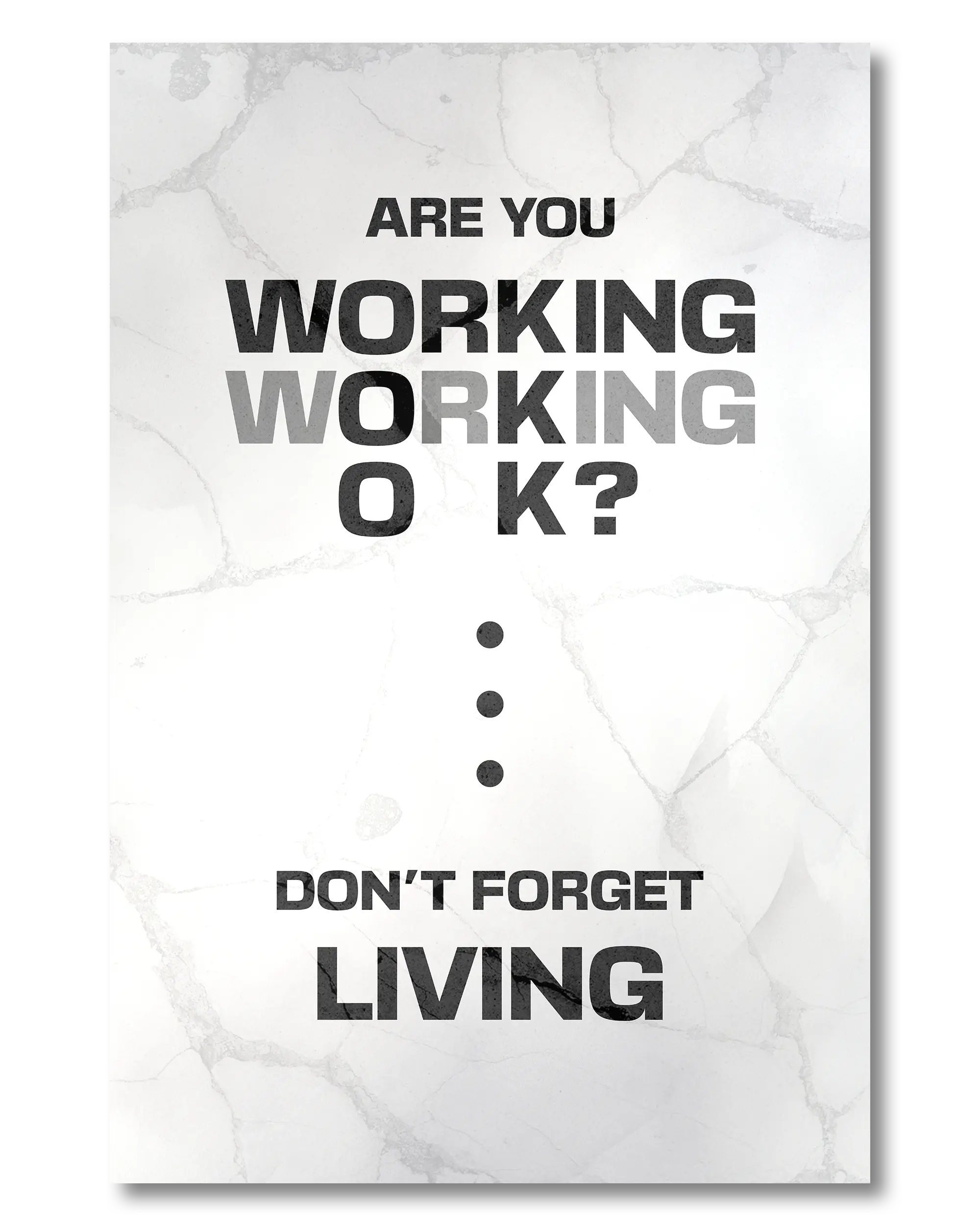 Frontalansicht des Poster Plate Designs Are you OK? im Original Style in der Größe Mini (20 x 30 cm)