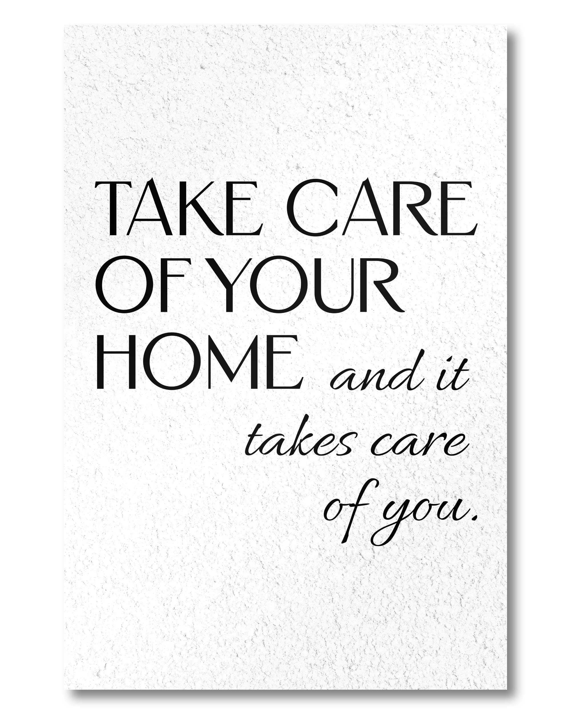 Frontalansicht des Poster Plate Designs Take Care im Original Style in der Größe Mini (20 x 30 cm)