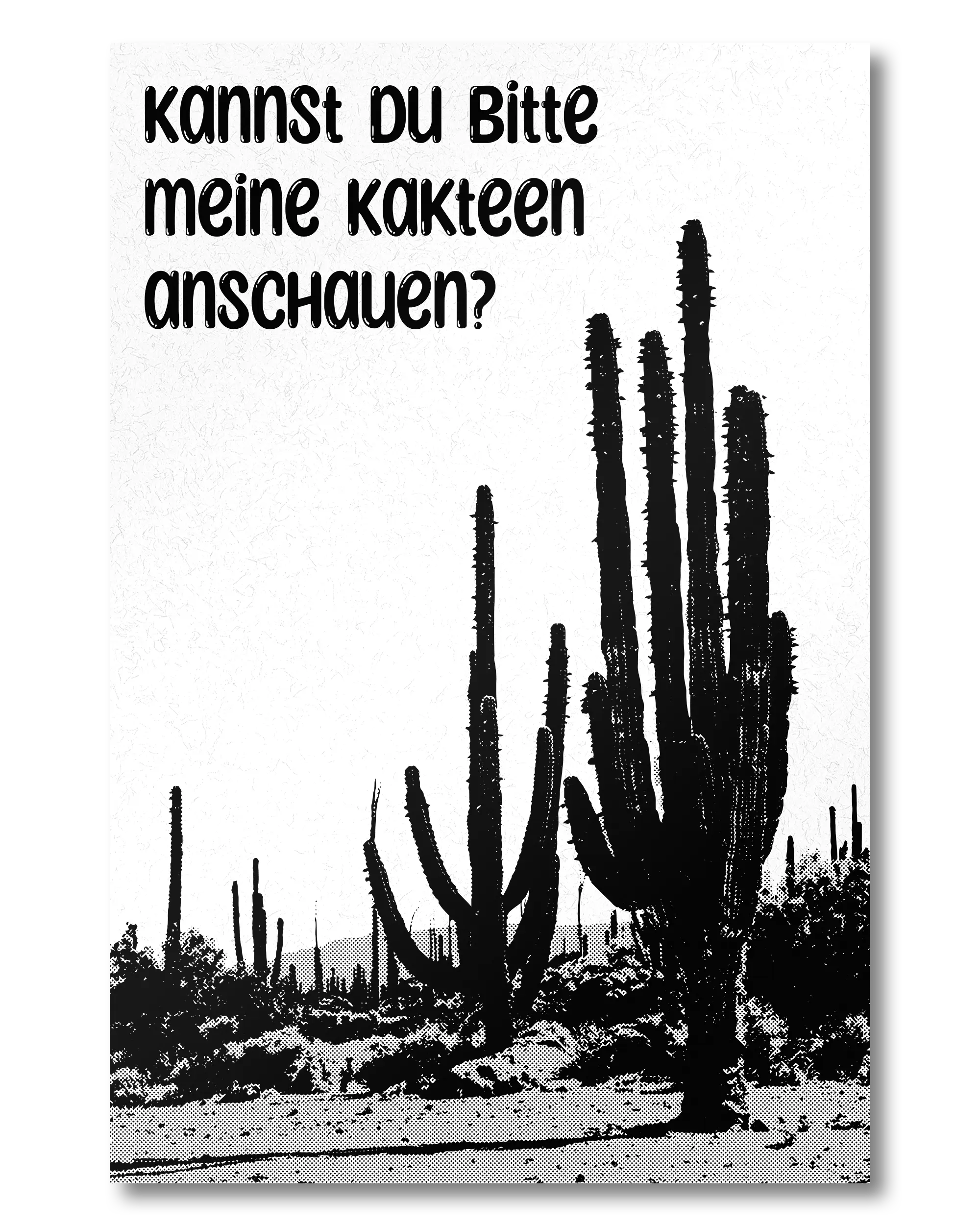 Frontalansicht des Poster Plate Designs Kacktusse im Original Style in der Größe Mini (20 x 30 cm)