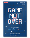 Frontalansicht des Poster Plate Designs Game not over im Original Style in der Größe Mini (20 x 30 cm)