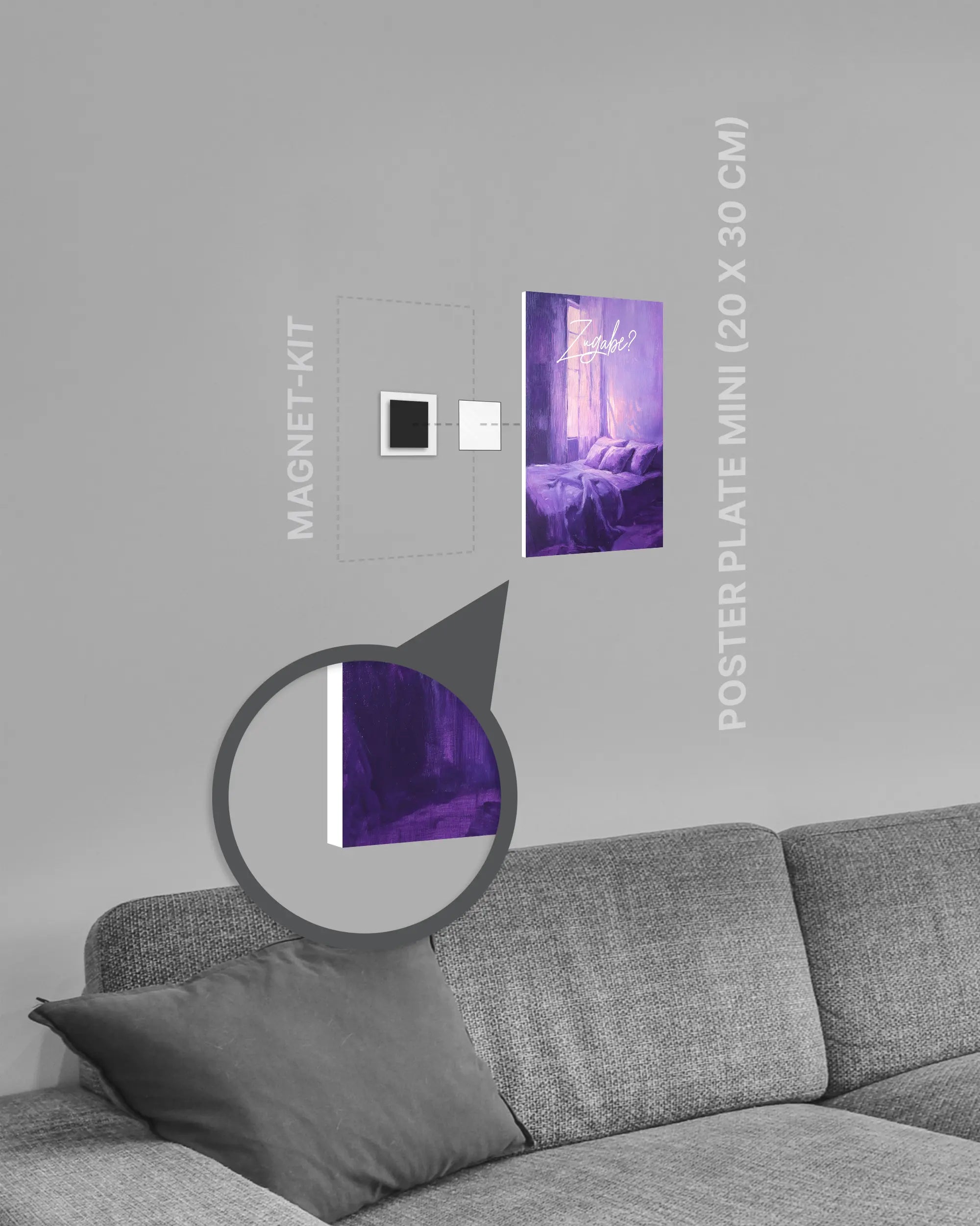 Magnet-Kit Seitenansicht des Poster Plate Designs Sexuell bedürftig im Original Style in der Größe Mini (20 x 30 cm)