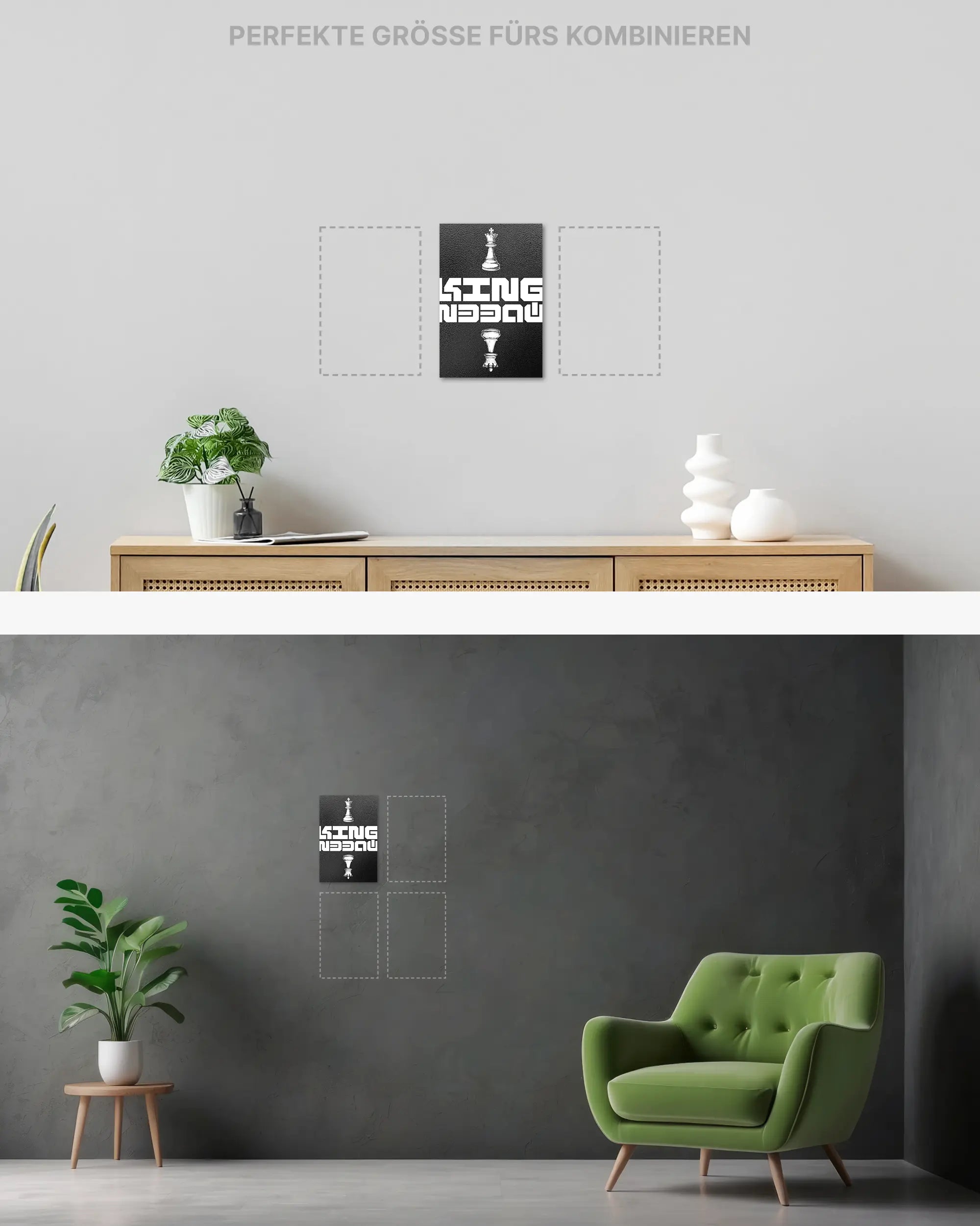 Wandansicht des Poster Plate Designs Chessday im Original Style in der Größe Mini (20 x 30 cm)