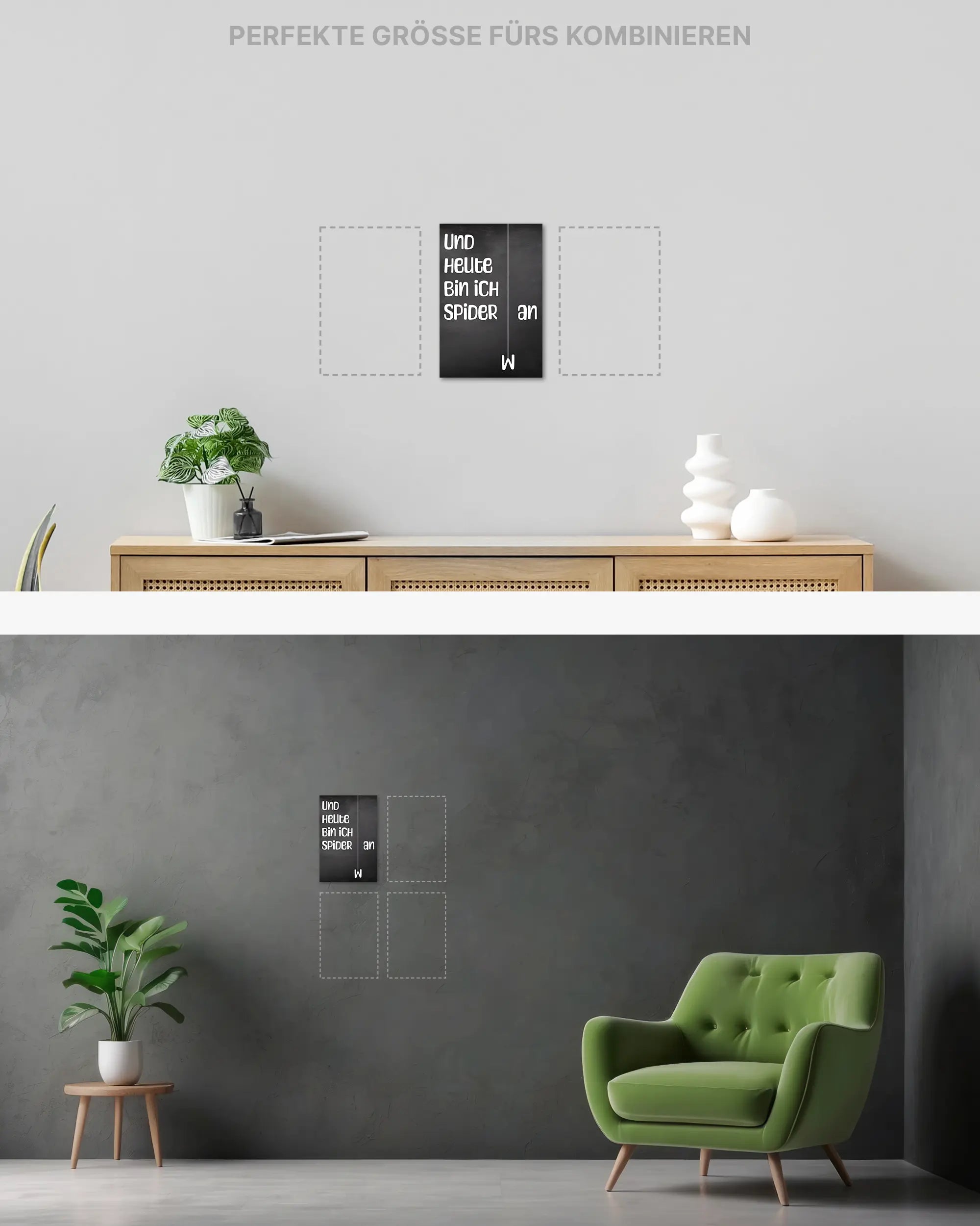 Wandansicht des Poster Plate Designs Abhängen im Original Style in der Größe Mini (20 x 30 cm)